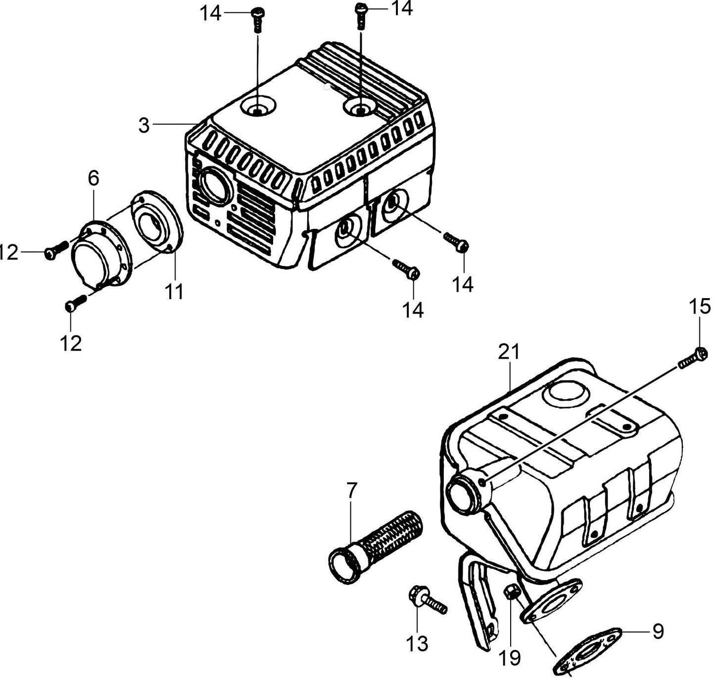 MVH128GH Honda GX160UT2SCM Muffler Assembly Parts