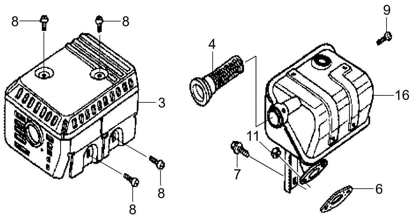 MVH158GH Honda GX200UT2SM14/SCM Engine Muffler Assembly Parts