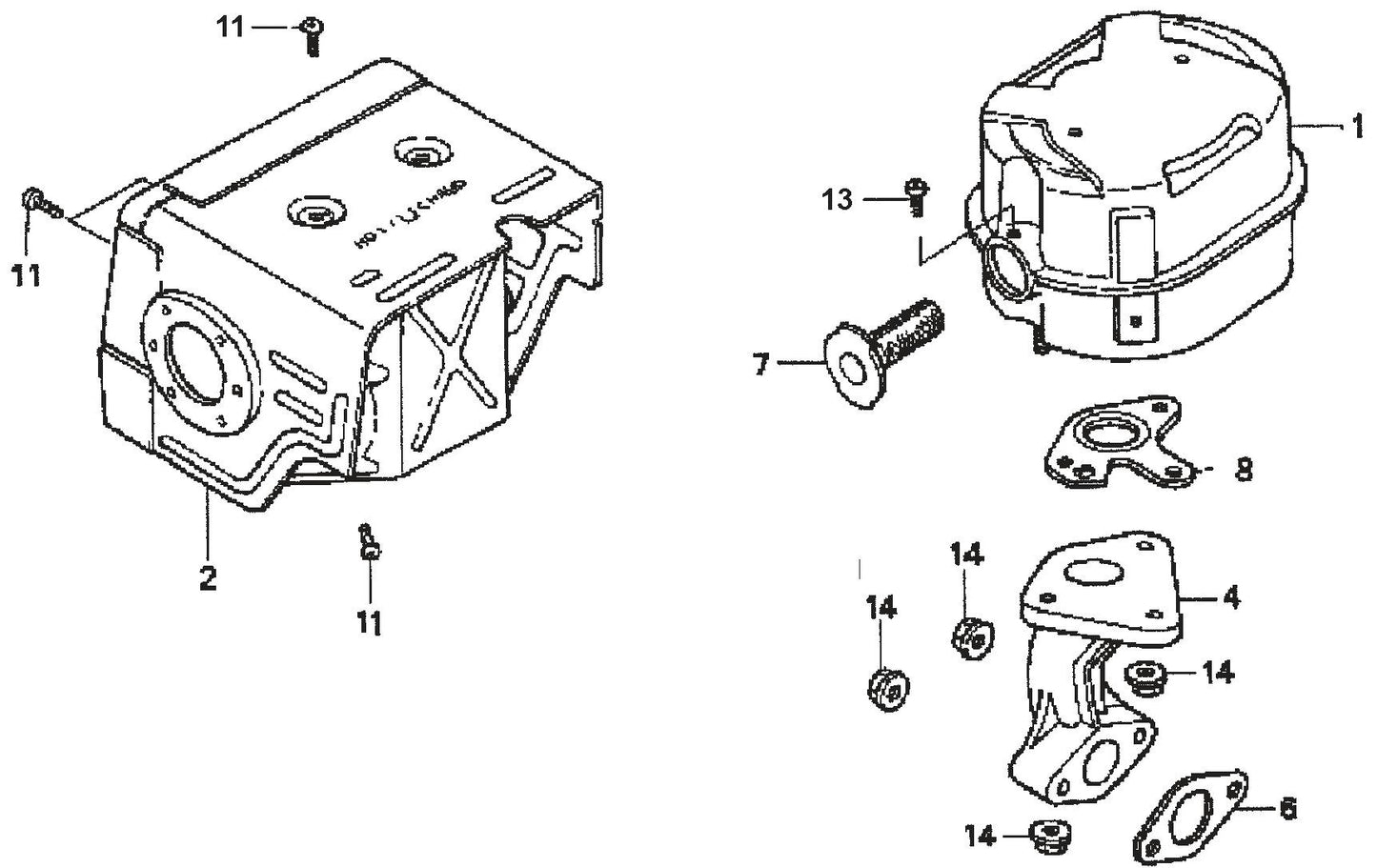 MVH200GH Honda GX240K1SMX2 Engine Muffler Assembly Parts