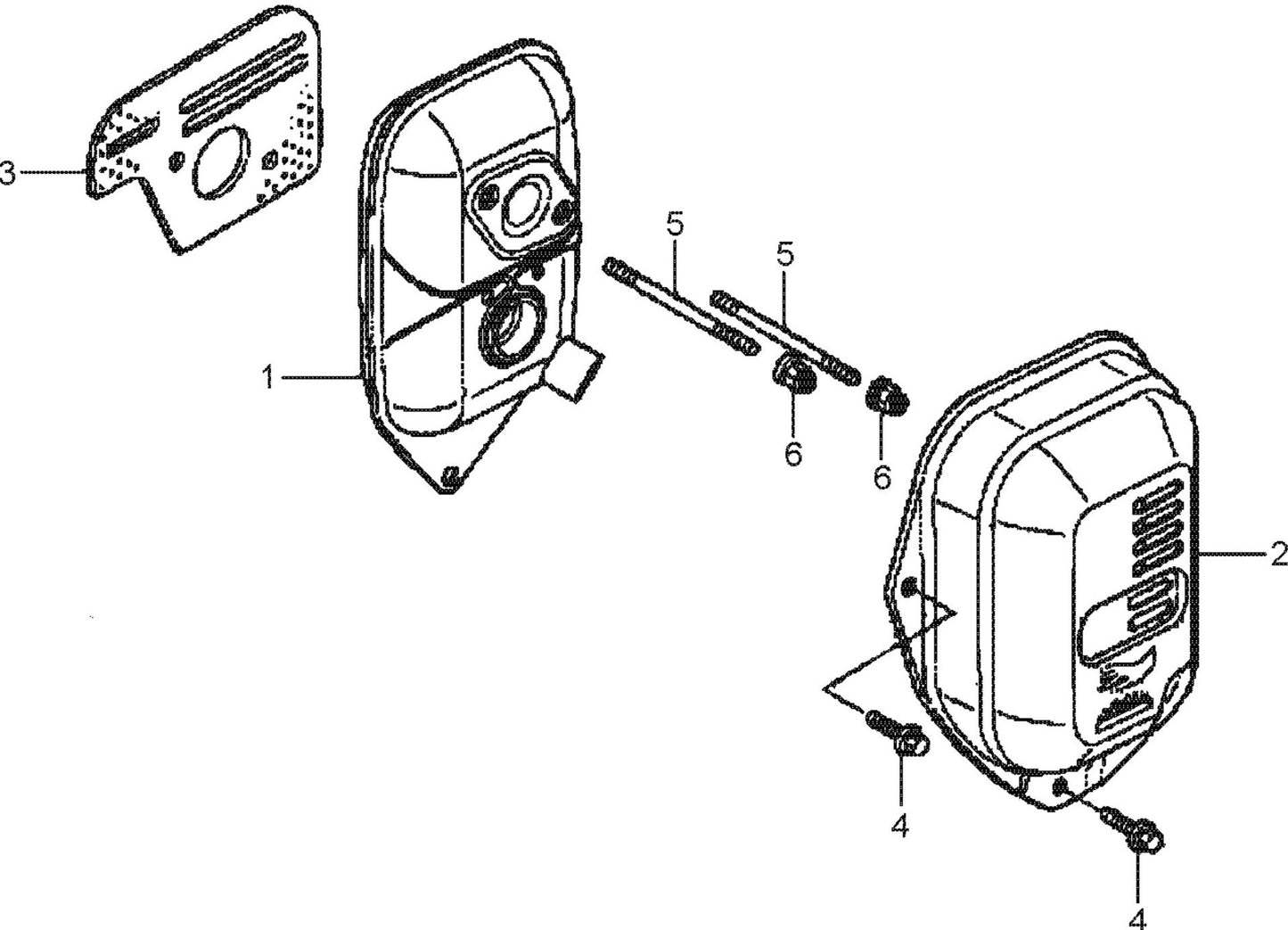 MT77HFR Honda GXR120RTKRB6 Engine Muffler Assembly Parts