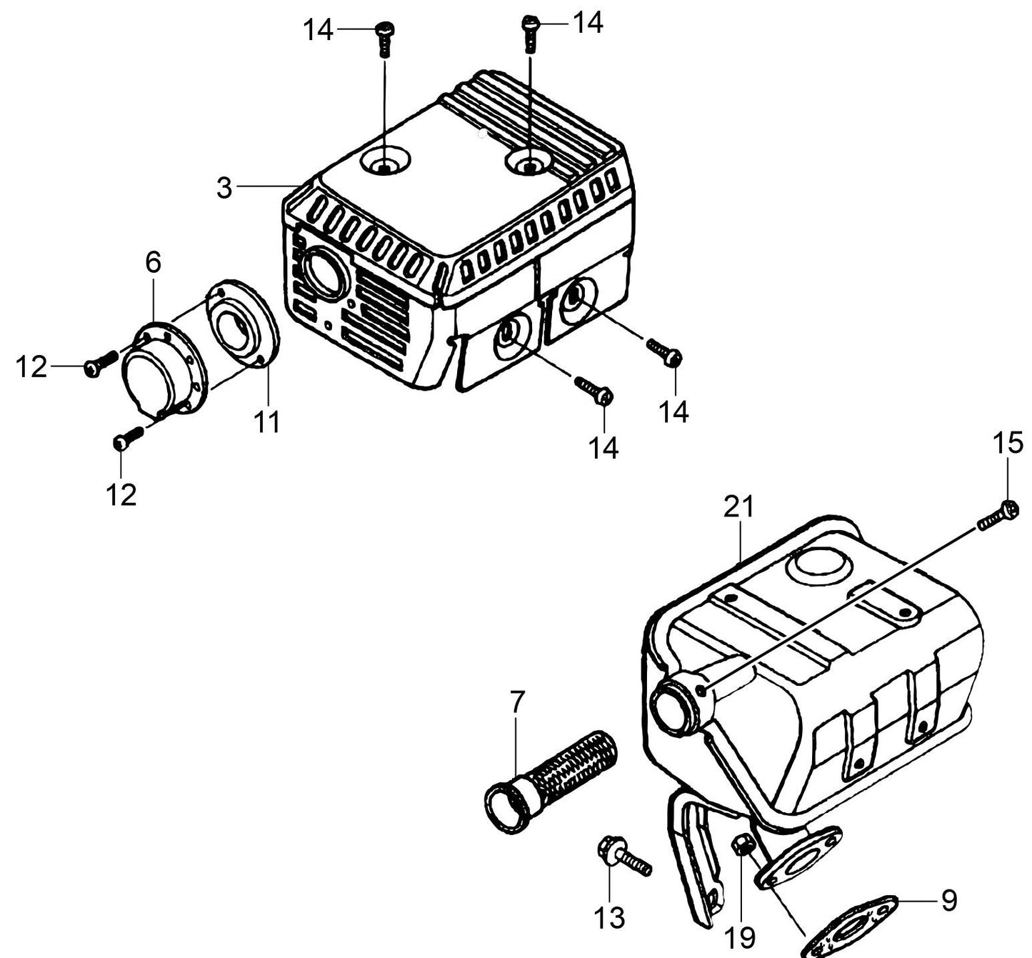 MVB85H Honda GX120UT2SM12 Engine Muffler Assembly Parts