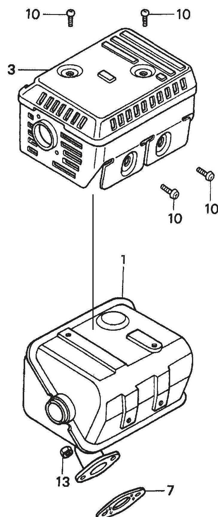 MQ QP204H HONDA GX120K1PX2/GX120U1PX2 Engine Muffler Assembly Parts By Multiquip