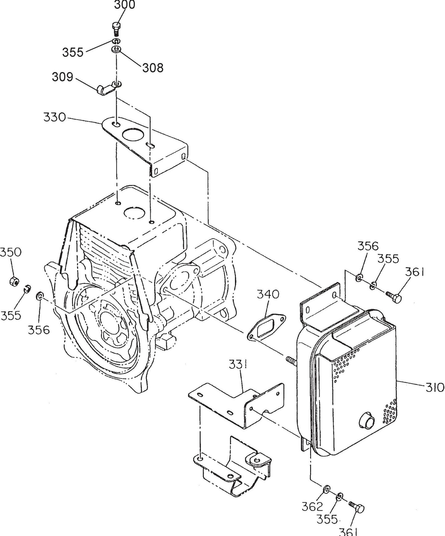 MT62HS Robin EC-08HS Engine Muffler Assembly Parts