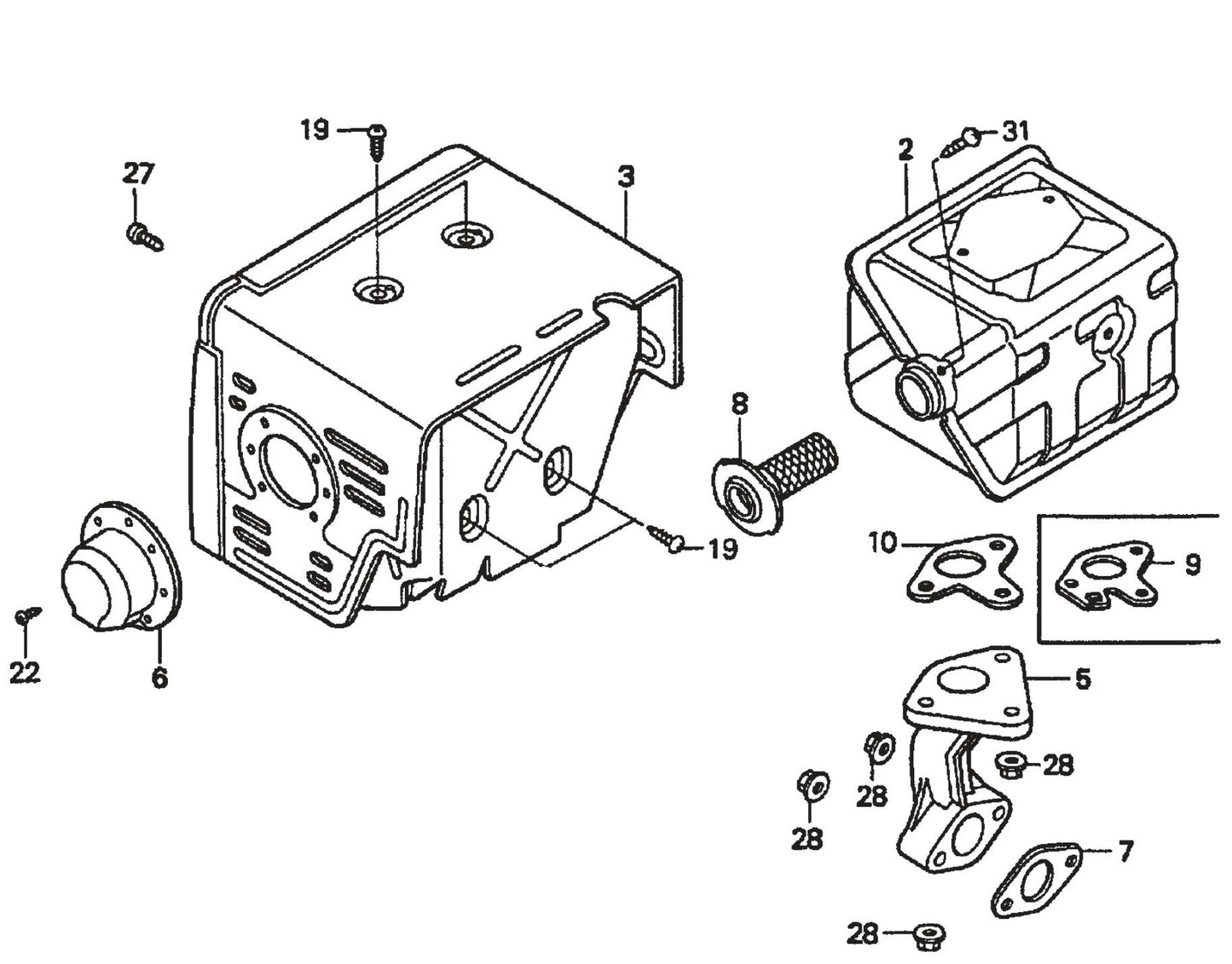 Honda GX390K1QWT2 Engine Muffler Assembly Parts For SP2 13H20A SP2 S20H20A By Multiquip
