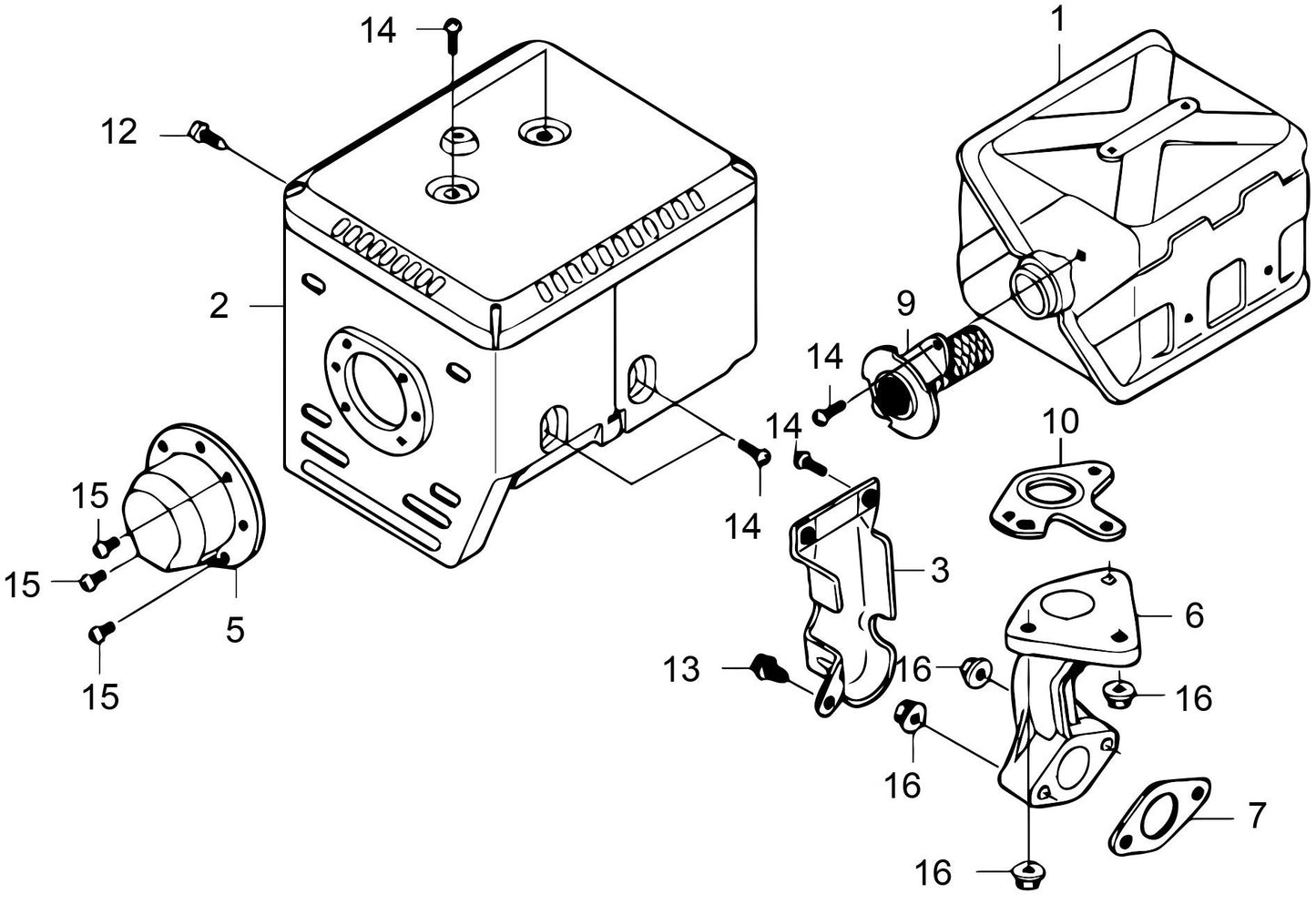 MVH308GH Honda GX270UT2SCM Muffler Assembly Parts