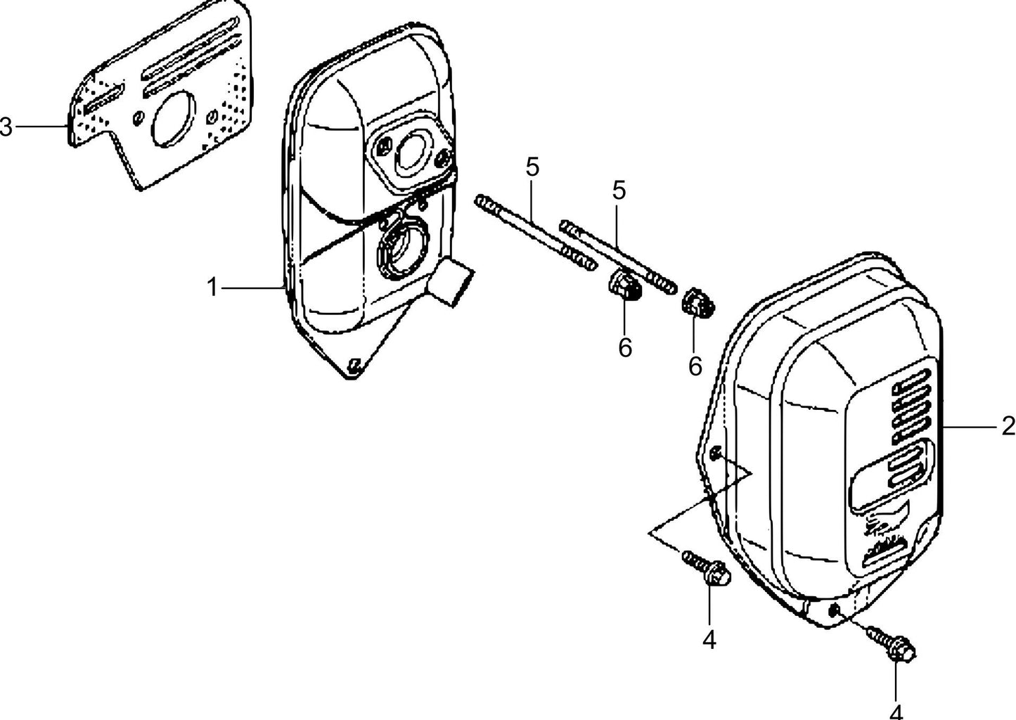 MTX80HDR Honda GX120RTKRBF Engine Muffler Assembly Parts