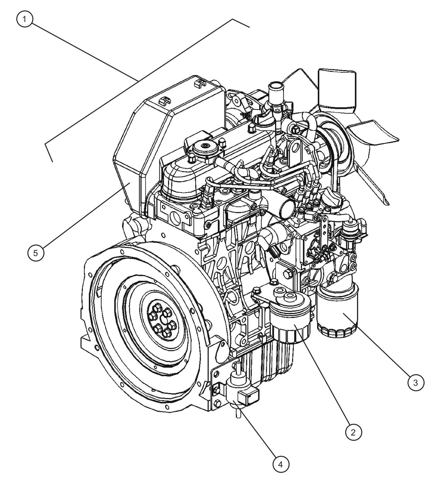 Kubota Engine and Filters Assembly Parts for Night Light NL5000 (0001NL500016 TO 9999NL500016) by Allmand