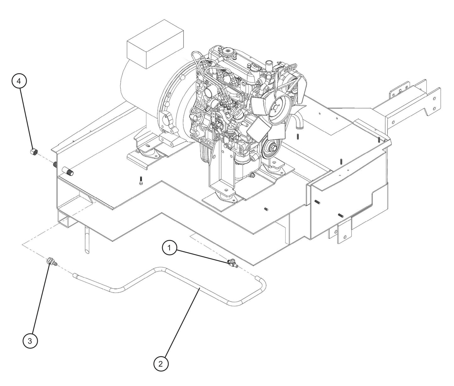 Kubota Engine Remote Oil Drain Assembly Parts for Night Light NL5000 (0001NL500016 TO 9999NL500016) by Allmand