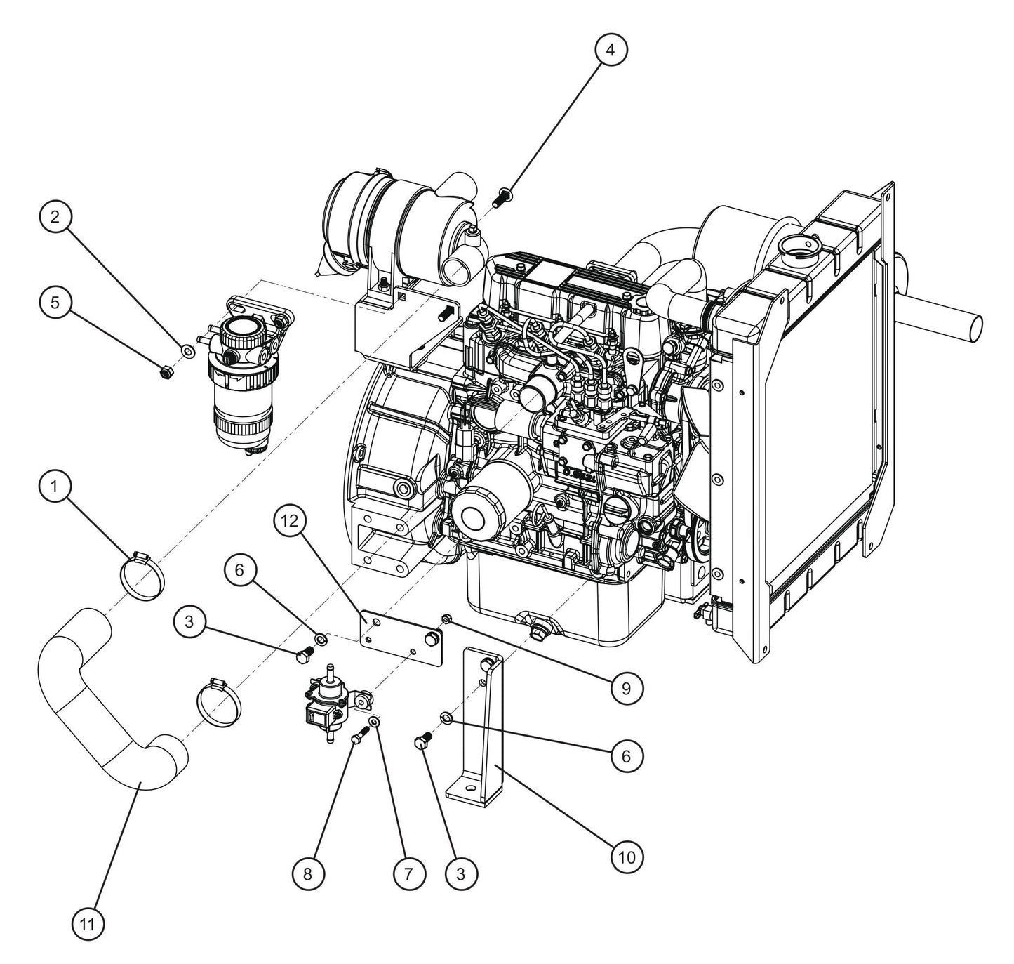 Mitsubishi Engine Assembly Group (2 of 5) Parts for Night Light NL5000 (0001NL500016 TO 9999NL500016) by Allmand