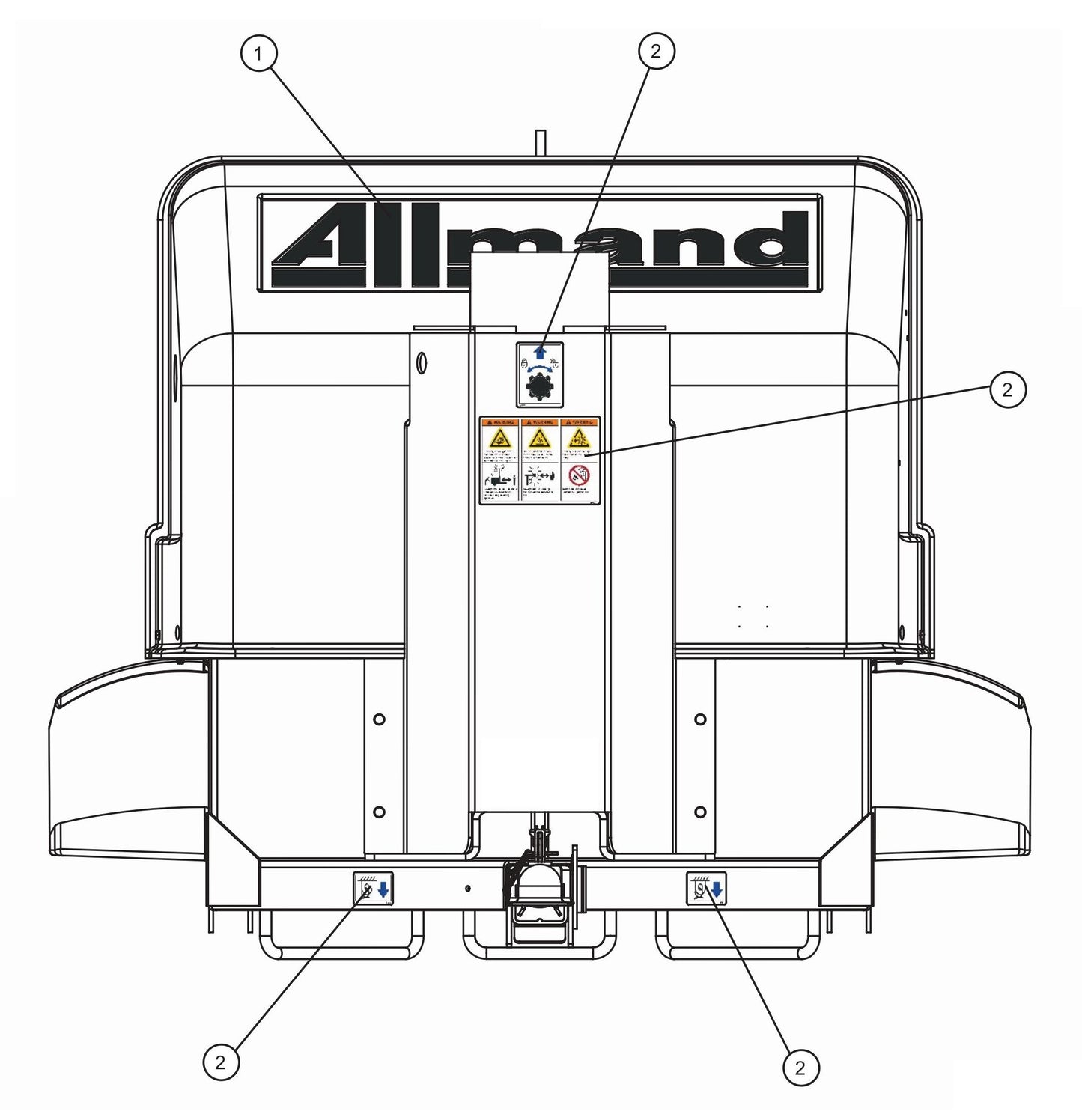 Front Side Decals Assembly Parts for Night Light NL5000 (0001NL500016 TO 9999NL500016) by Allmand
