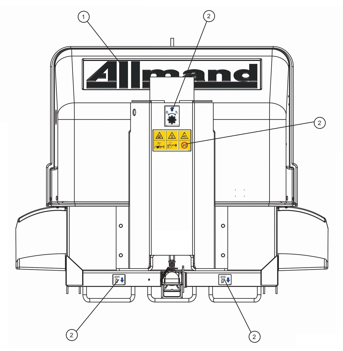 Wordless Front Side Decals Assembly Parts for Night Light NL5000 (0001NL500016 TO 9999NL500016) by Allmand