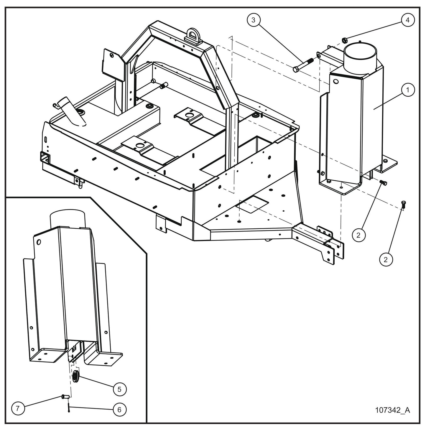 Manual Vertical Tower Pivot Support Assembly Parts for Night Light NL5000 (0001NL500016 TO 9999NL500016) by Allmand