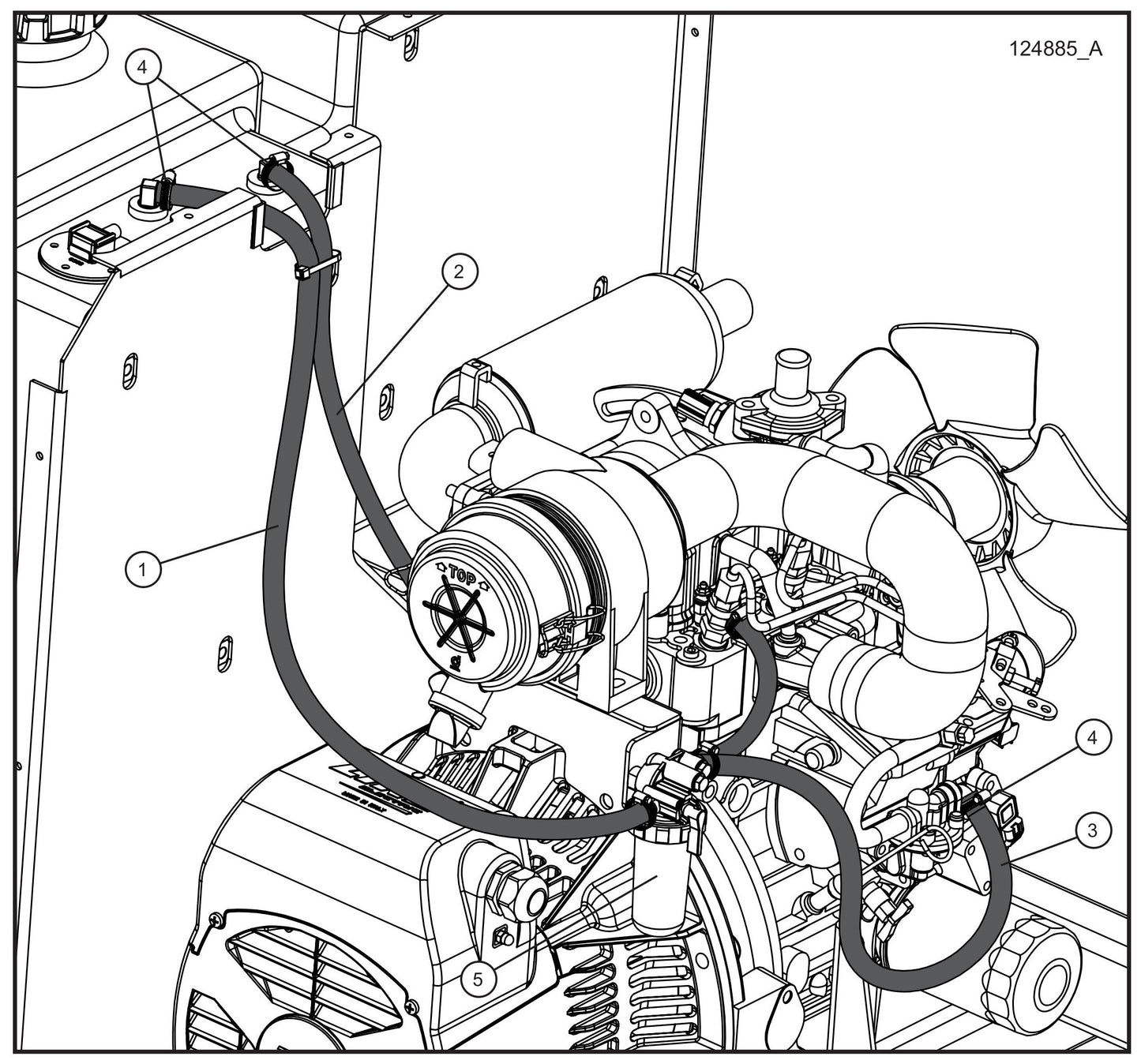 Fuel Lines Assembly Parts for GR-Series Night-Lite Liquid-Cooled CM Light Tower By Allmand