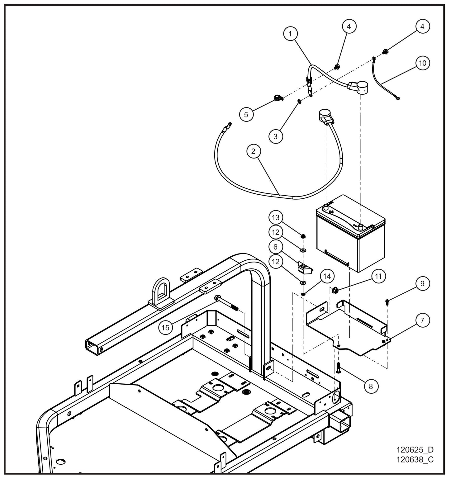 Battery Group Assembly Parts for GR-Series Night-Lite Liquid-Cooled CM Light Tower By Allmand