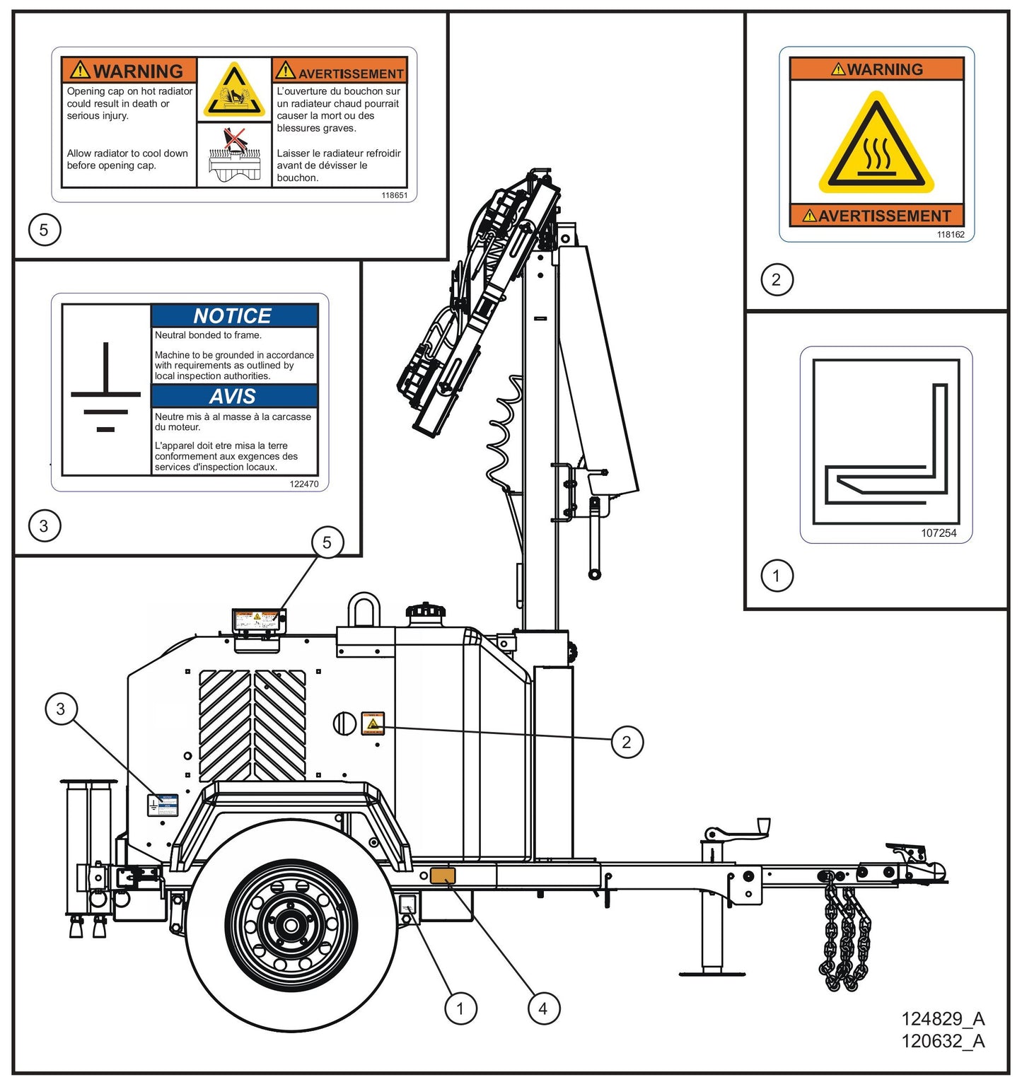 Right Side Decals Assembly Parts for GR-Series Night-Lite Liquid-Cooled CM Light Tower By Allmand