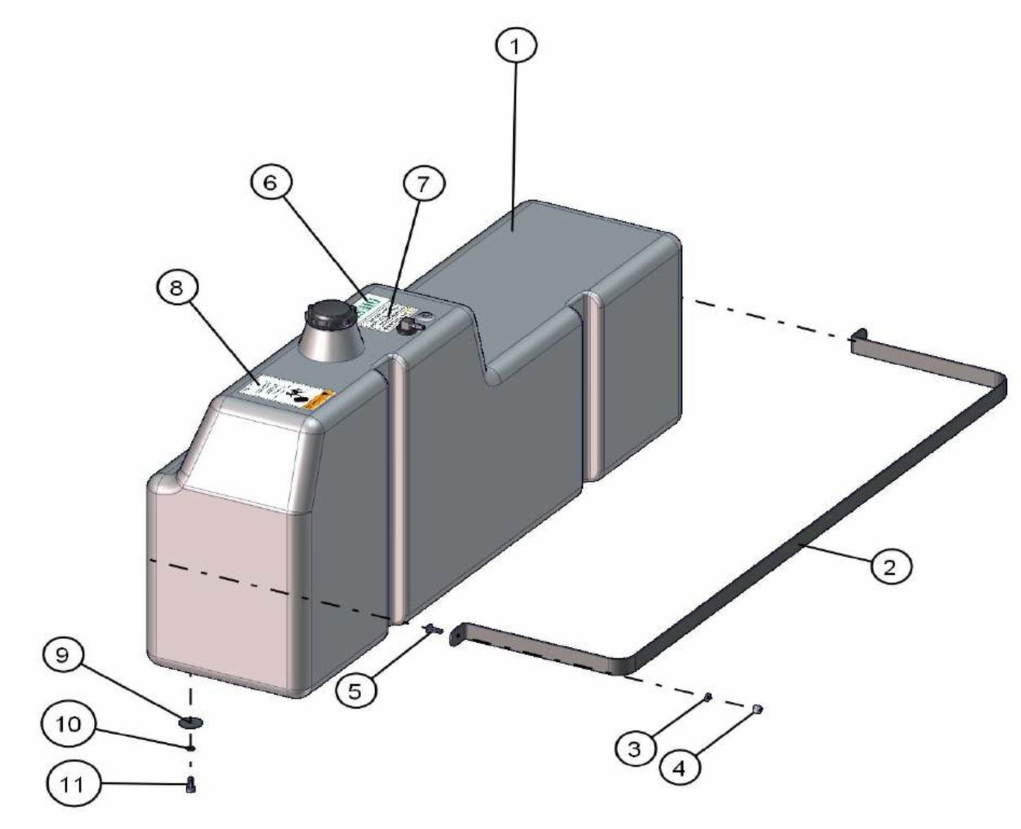 Fuel Tank Assembly Parts V-Series SE Power Night-Lite Pro (0001PROV10SE TO 9999PROV11SE) by Allmand