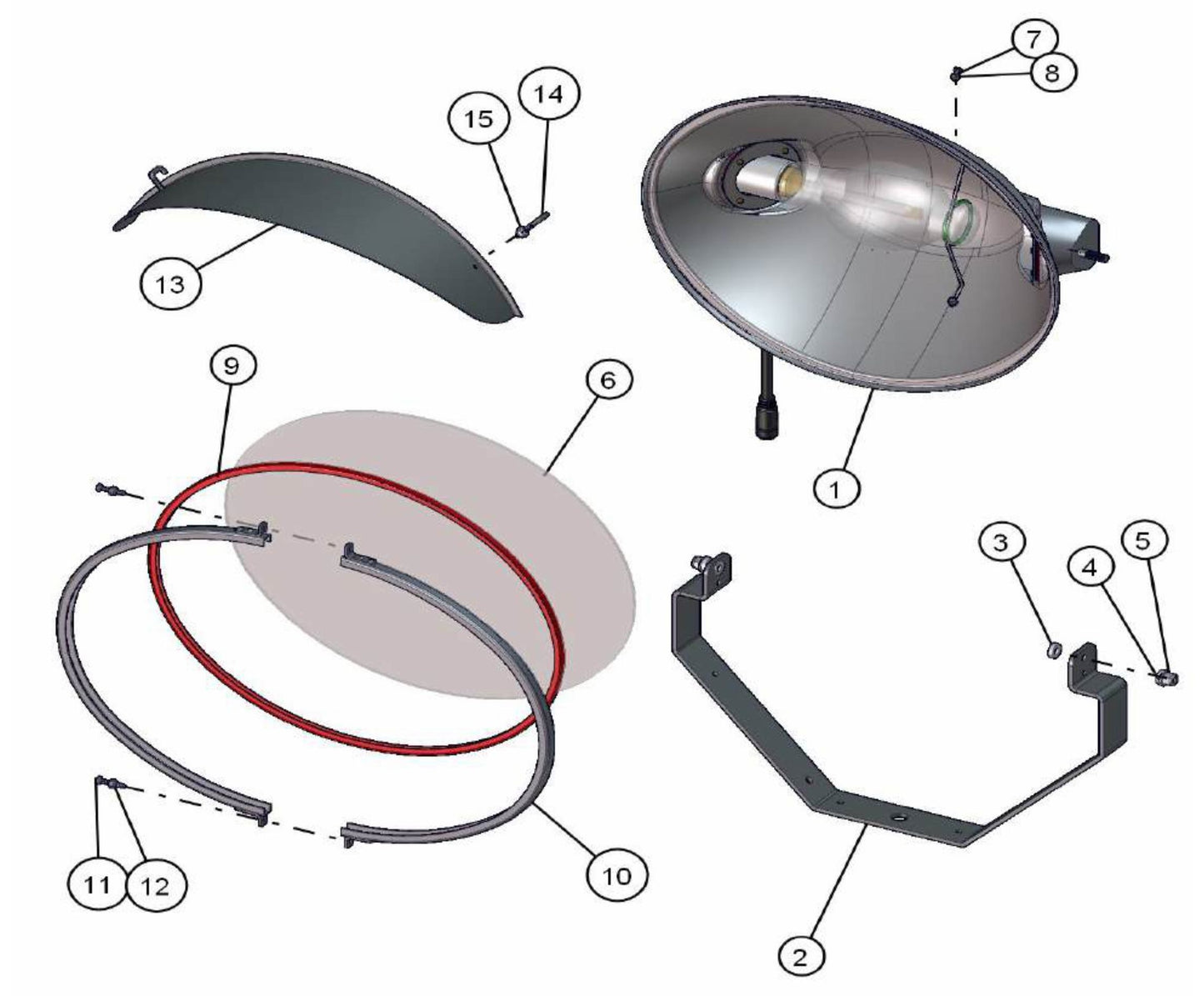 1000W SHO Lamp Holder Assembly Parts V-Series SE Power Night-Lite Pro (0001PROV10SE TO 9999PROV11SE) by Allmand