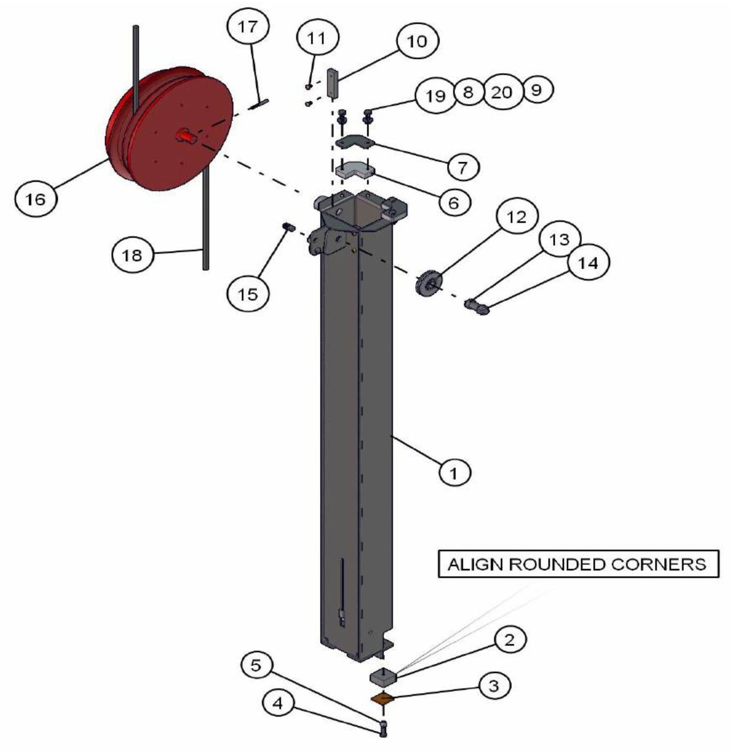 Section 4 Hydraulic Tower Assembly Parts V-Series SE Power Night-Lite Pro (0001PROV10SE TO 9999PROV11SE) by Allmand