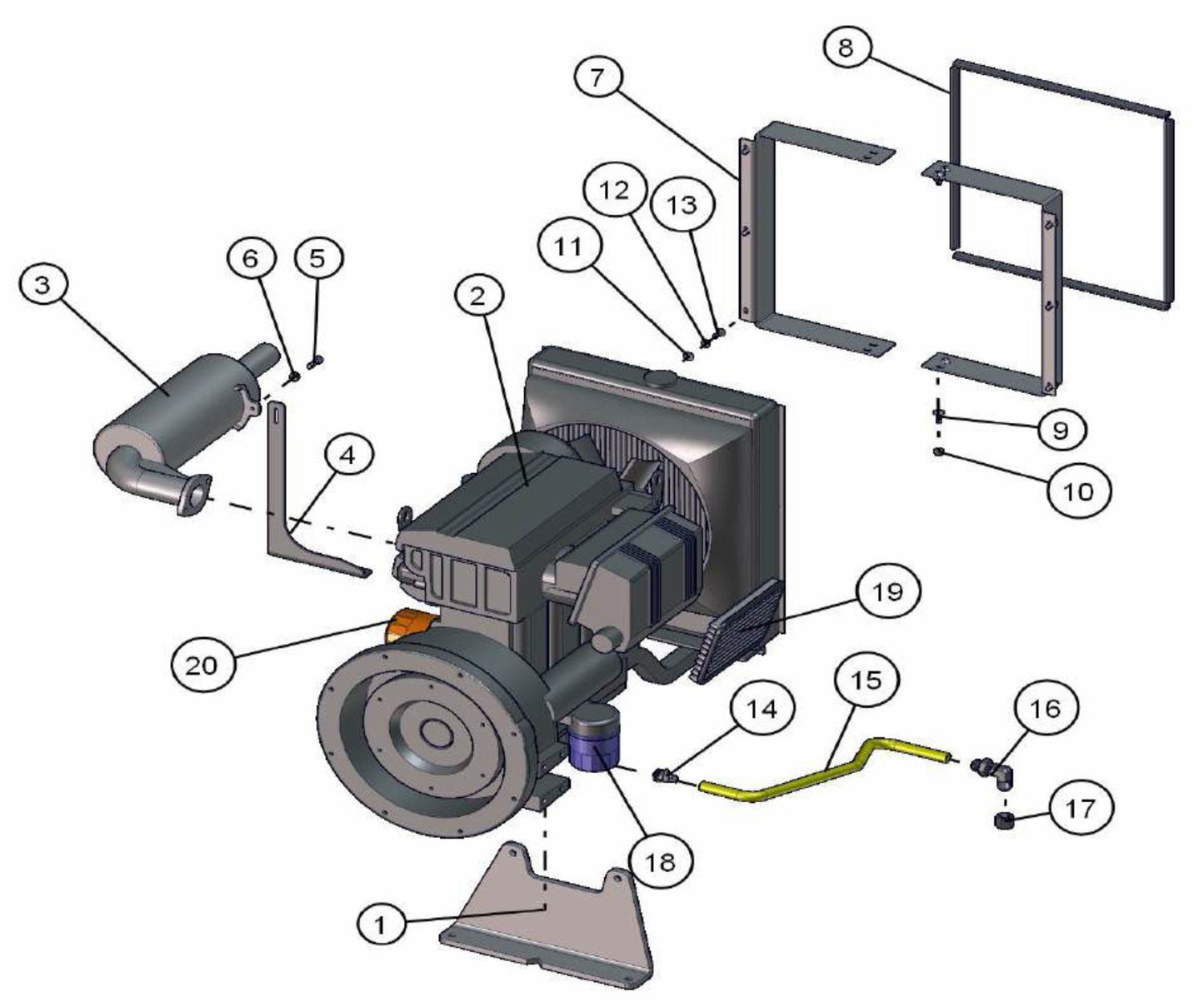 Lombardini Engine Assembly Parts V-Series SE Power Night-Lite Pro (0001PROV10SE TO 9999PROV11SE) by Allmand