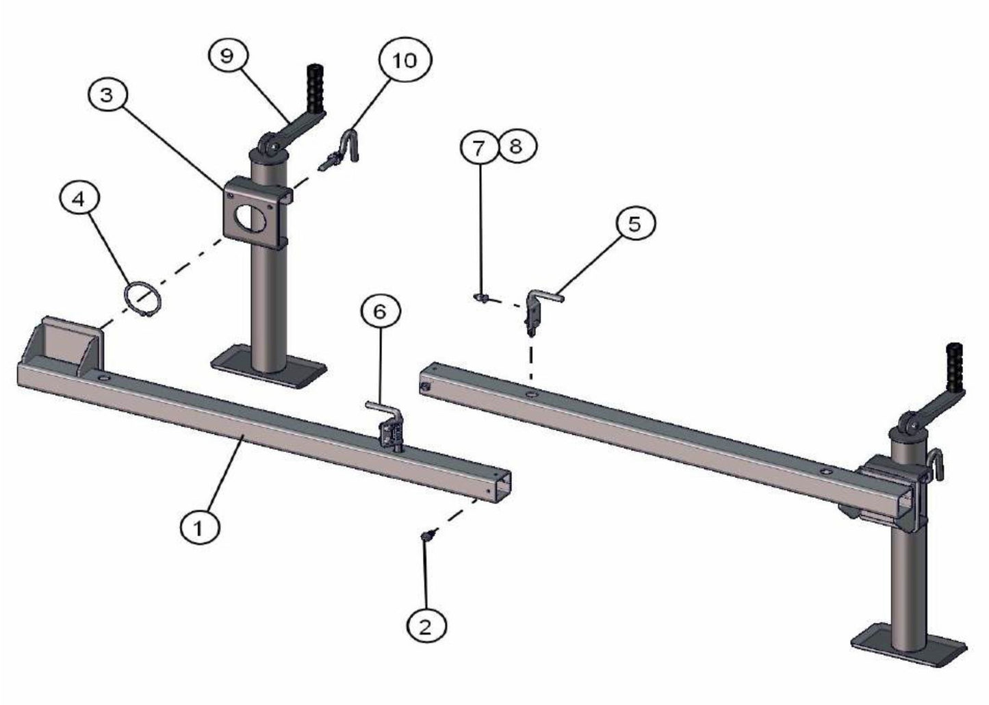 Outriggers Assembly Parts V-Series SE Power Night-Lite Pro (0001PROV10SE TO 9999PROV11SE) by Allmand