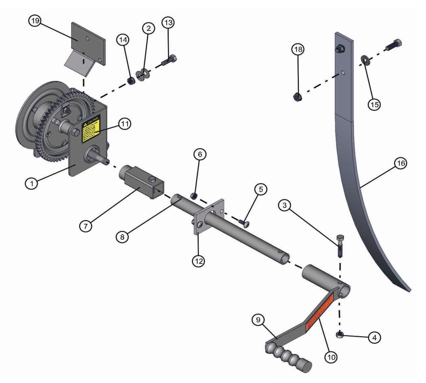 Manual Winch Assembly Parts for Night-Lite Pro Laydown (0001PRO02 TO 9999PRO11) by Allmand