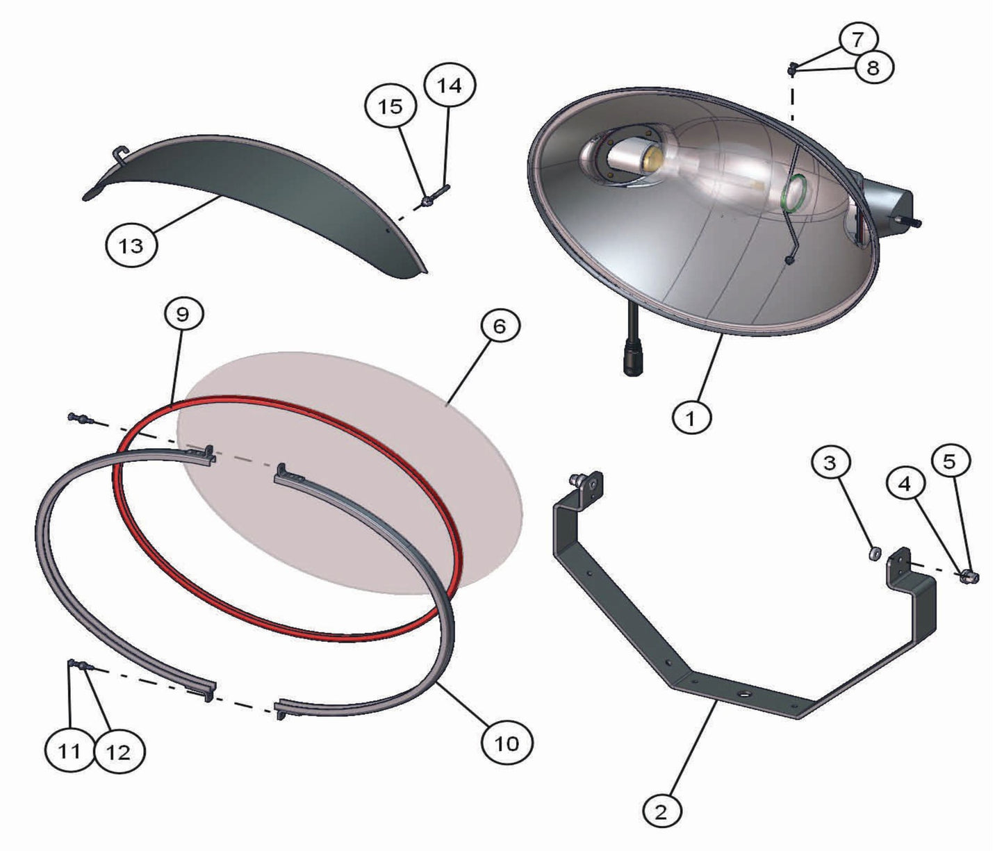 1000W SHO Lamp Holder Assembly Parts for LD-Series 50 & 60Hz Night Light Pro II by Allmand