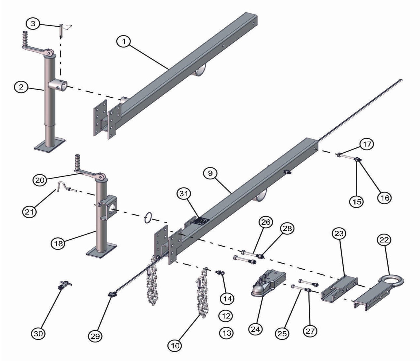 Tongue Assembly Parts for LD-Series 50 & 60Hz Night Light Pro II by Allmand
