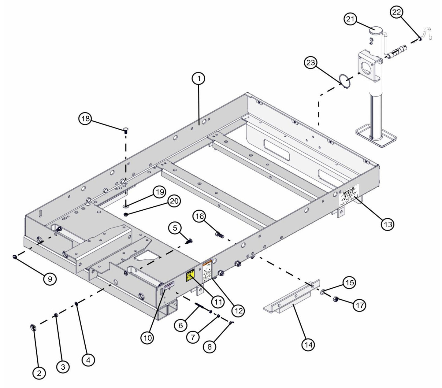 CE Spec Frame Assembly Parts for V-Series 50 & 60Hz Night Light Pro II (0001PRO2V11 TO 0380PRO2V14) by Allmand