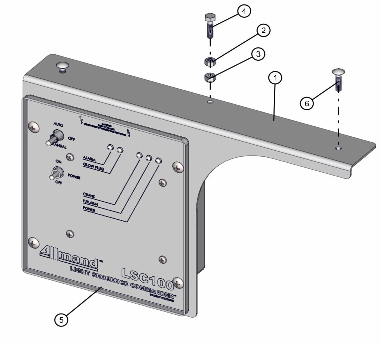 LSC Control Bracket Assembly Parts for V-Series 50 & 60Hz Night Light Pro II (0001PRO2V11 TO 0380PRO2V14) by Allmand