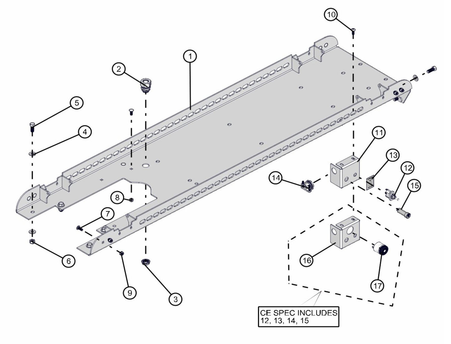 Vertical Tower Stringer Assembly Parts for V-Series 50 & 60Hz Night Light Pro II (0001PRO2V11 TO 0380PRO2V14) by Allmand
