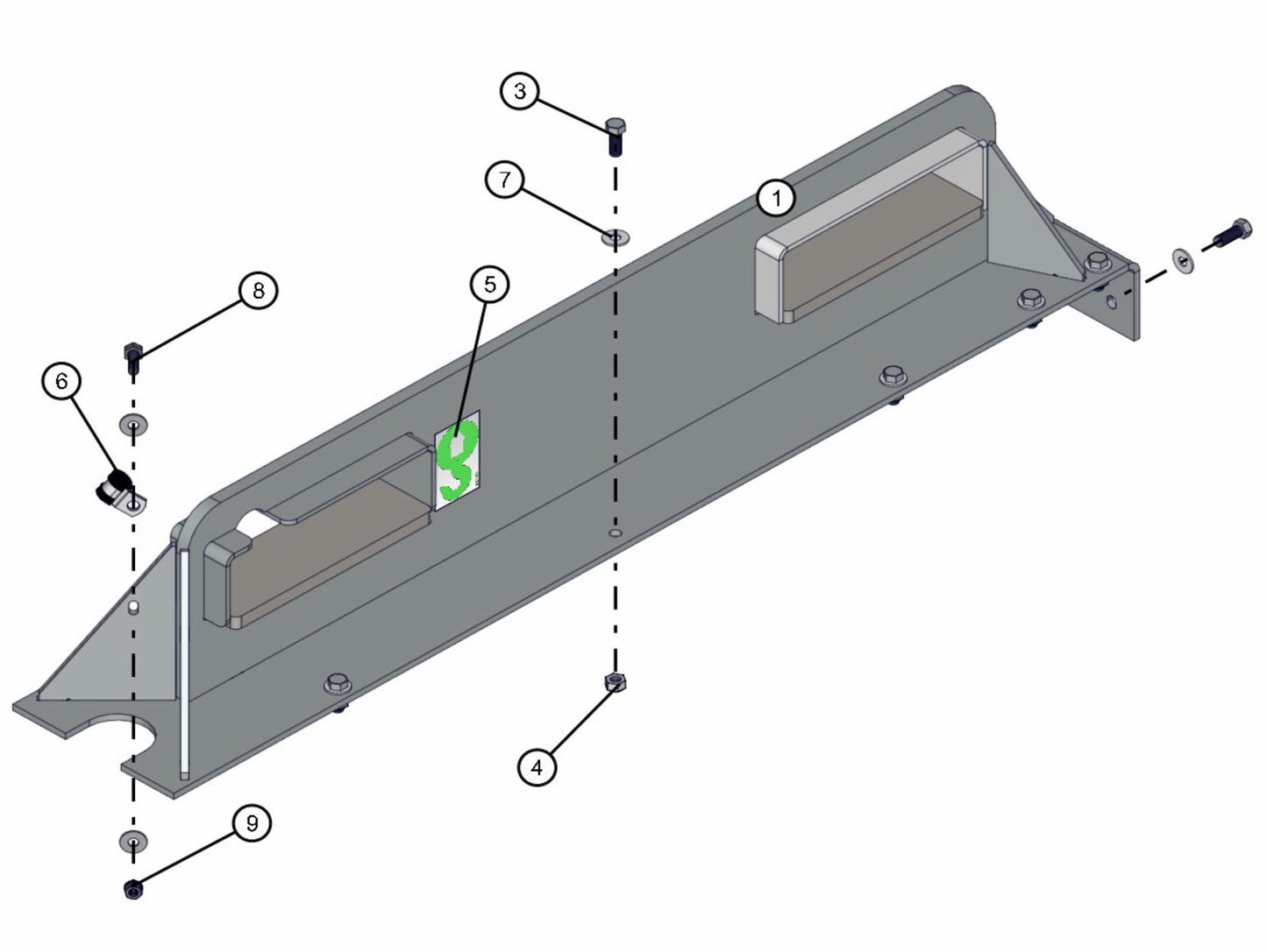 Lift Bar Assembly Parts for V-Series 50 & 60Hz Night Light Pro II (0001PRO2V11 TO 0380PRO2V14) by Allmand