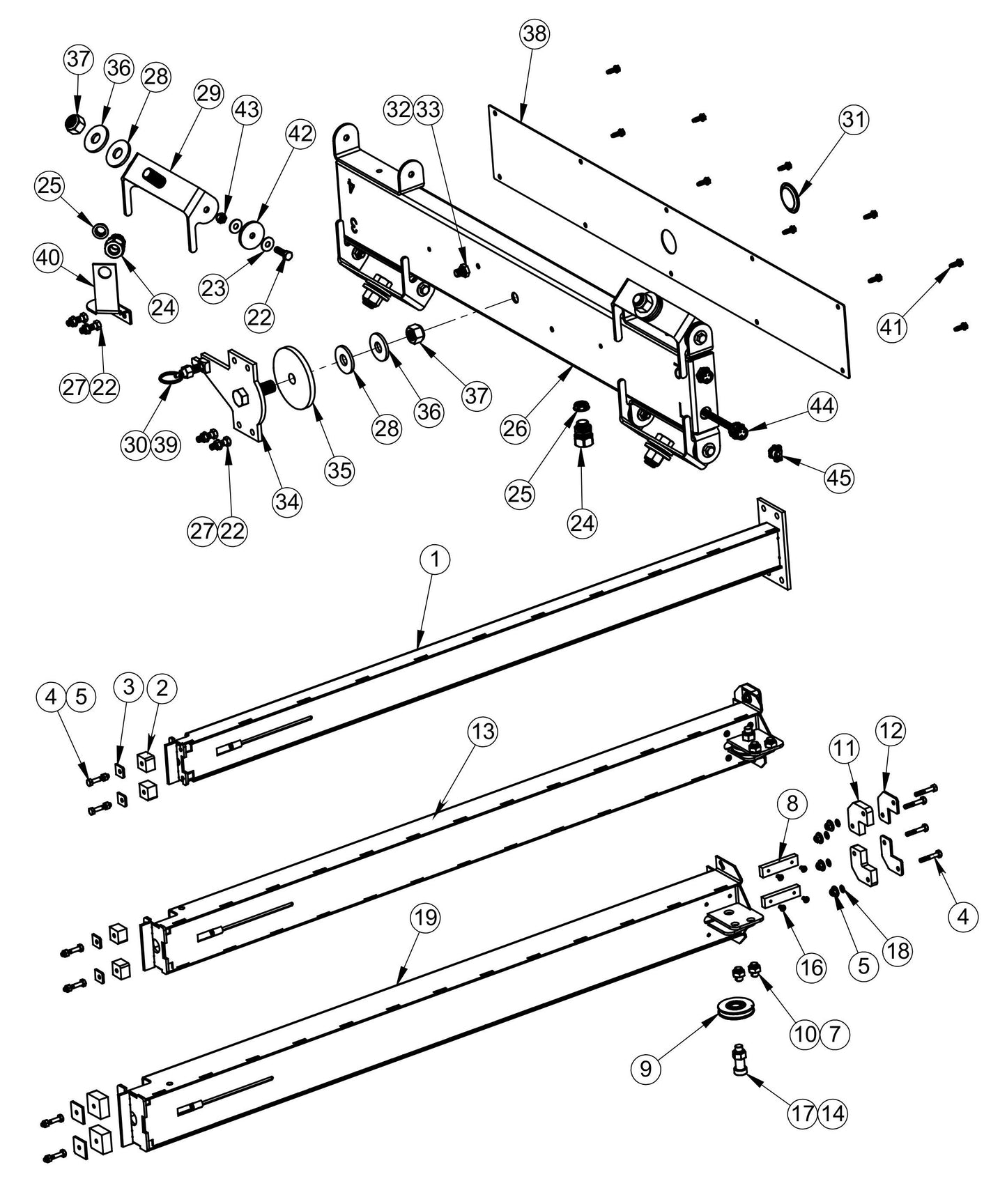 Upper Sections Assembly Parts for V-Series Night-Light Pro CE (0001PROV08CE TO 9999PROV11CE) by Allmand