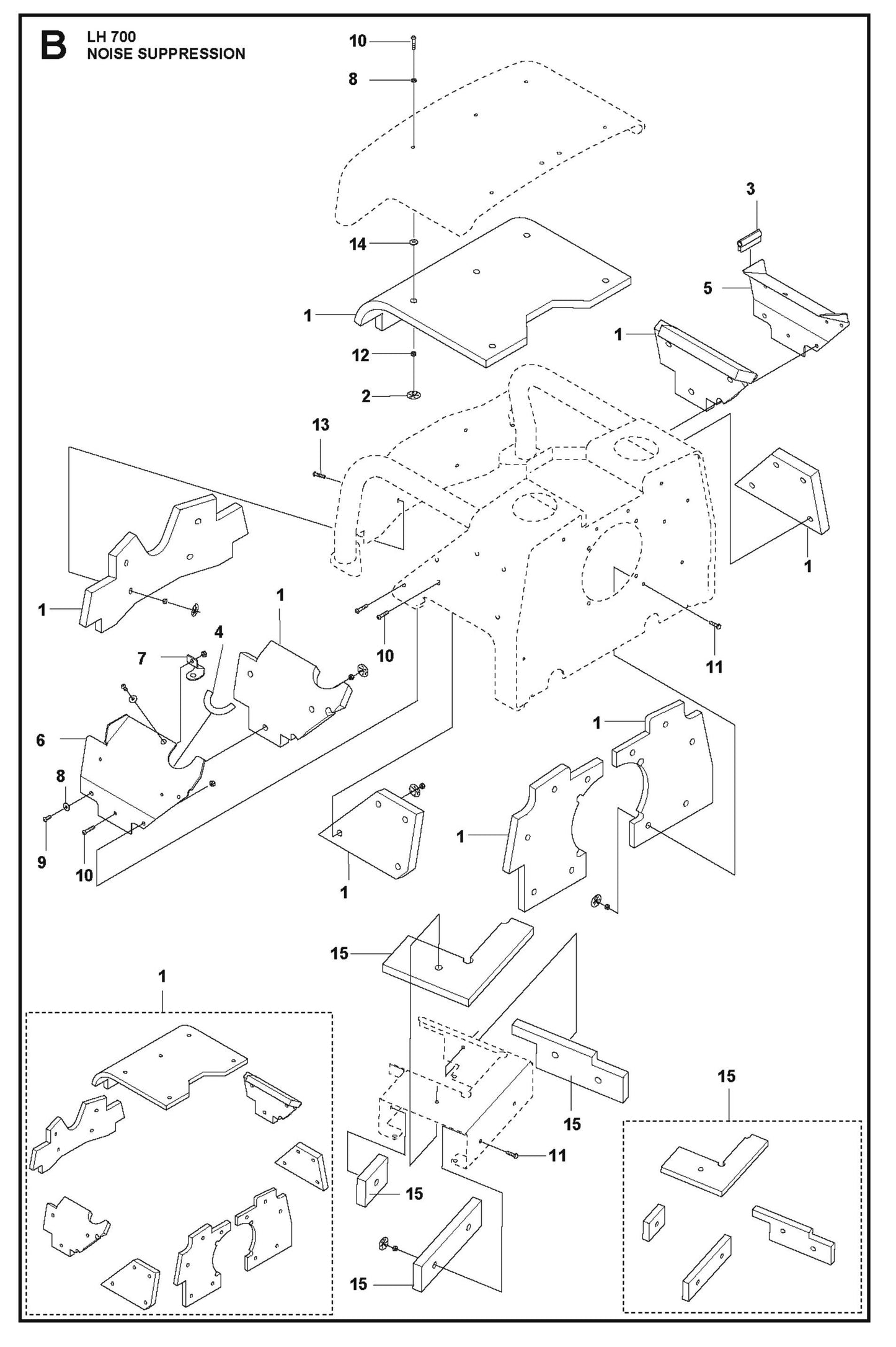 Noise Suppression Parts For LH 700 By Husqvarna