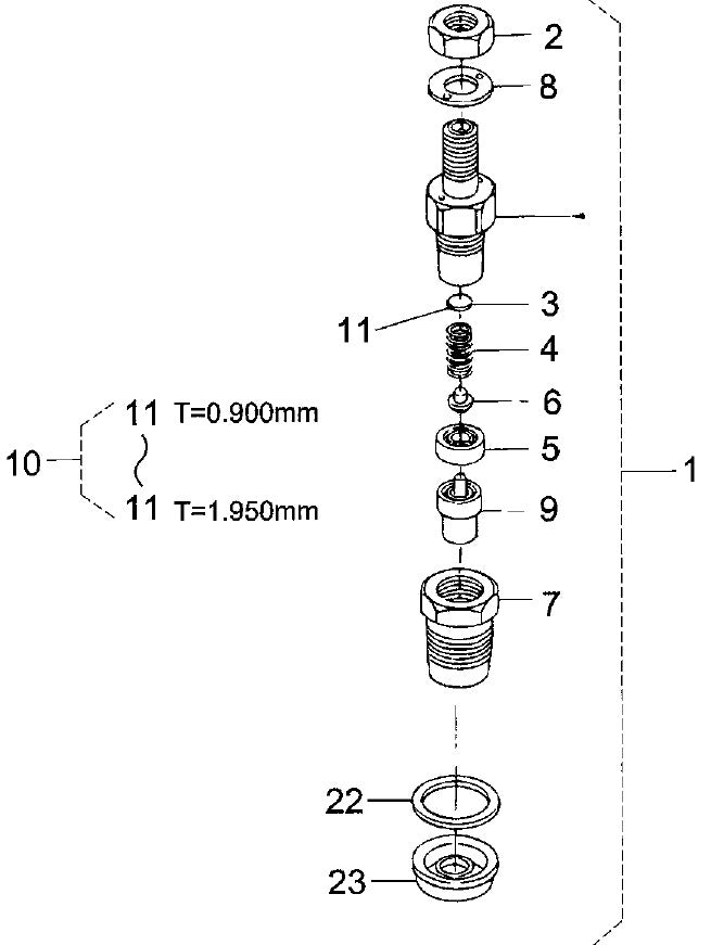 Nozzle Holder Assembly Parts For MRH601DS KUBOTA EA330 Engine Vibratory Rollers By Multiquip