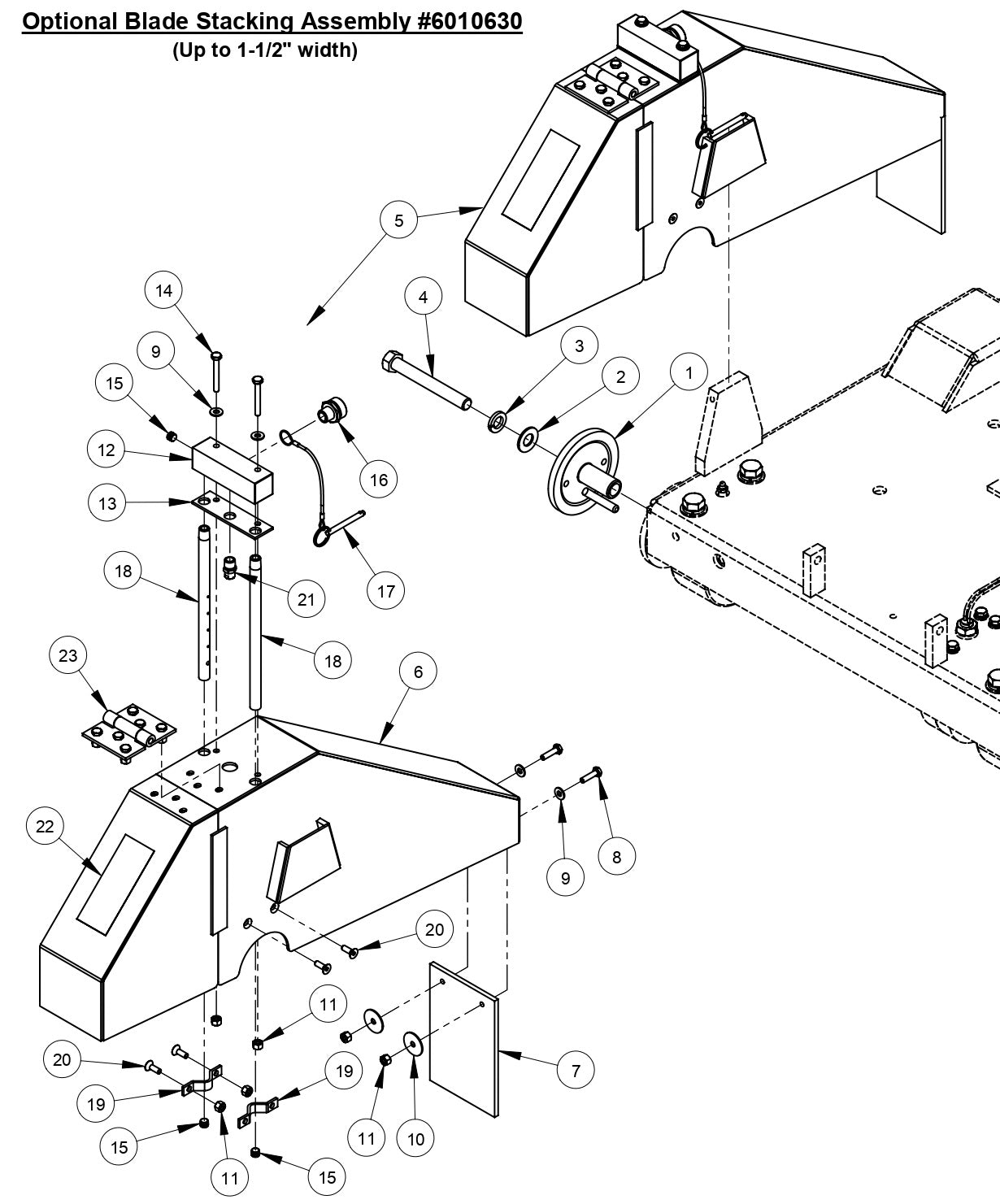 CC6540E Optional Blade Stacking Assembly (Up to 1-1/2" width)