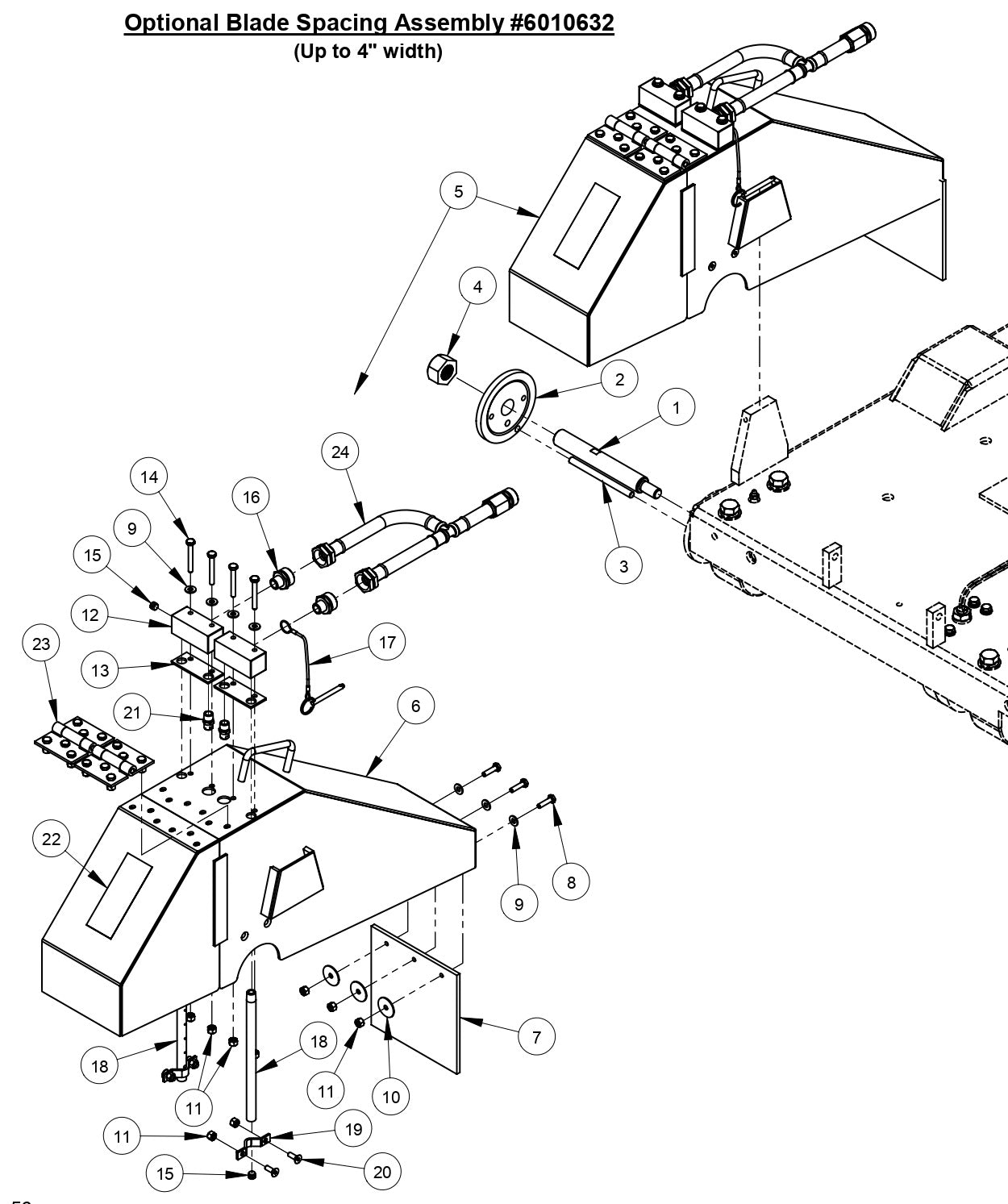CC3535 Blade Shaft Assembly (Up to 4" width)
