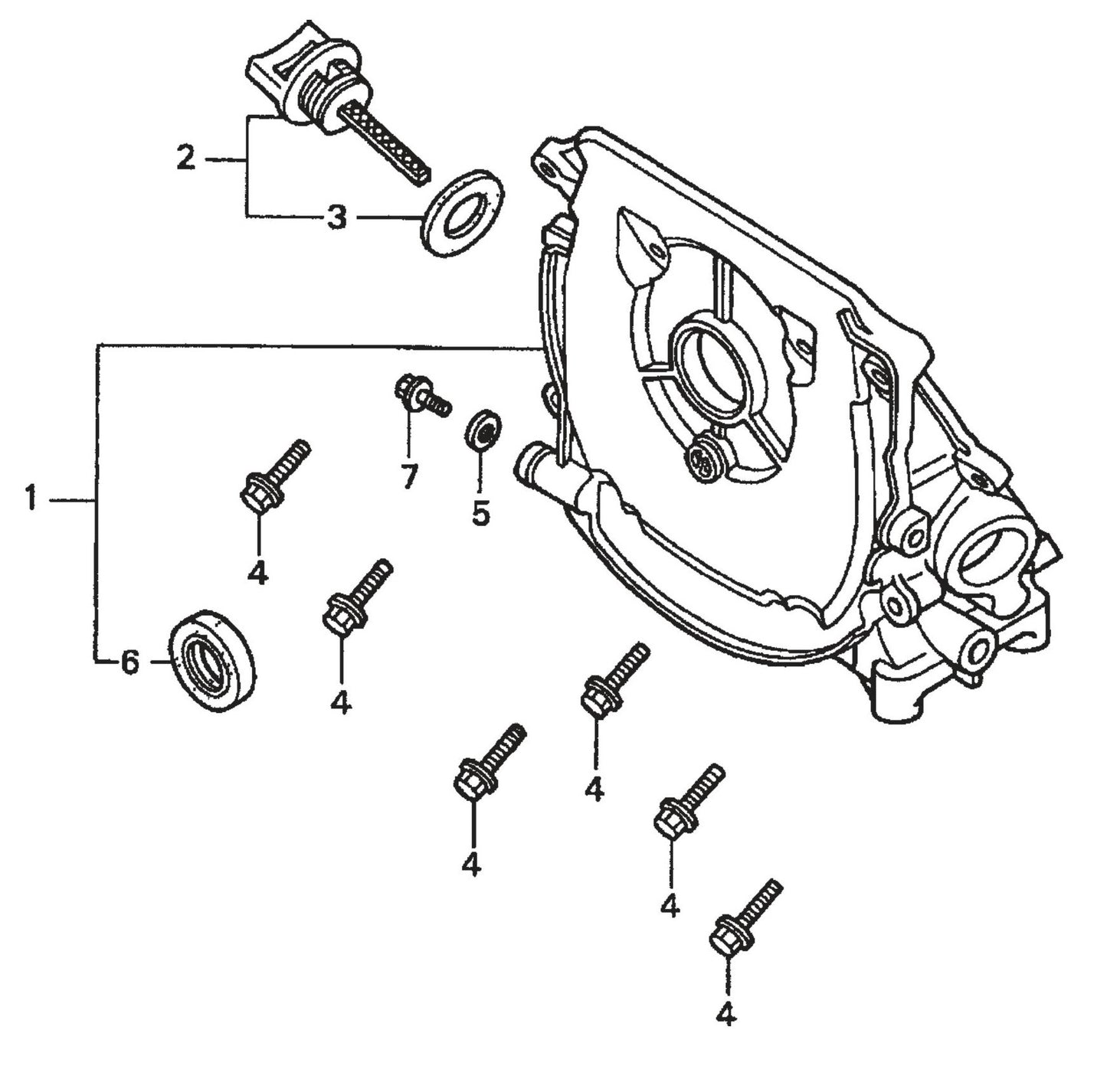 BP-25H Honda GXH50QXA Engine —Oil Case Assembly Parts By Multiquip