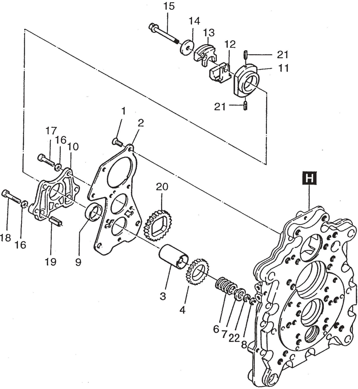 MVH502DSB HATZ 1D81S Engine Oil Pump Assembly Parts