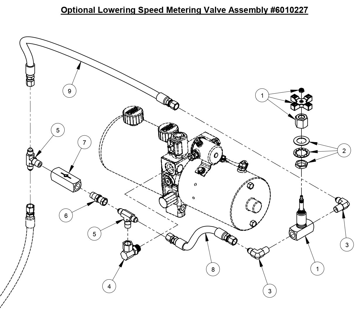 CC3500J Lowering Speed Metering Valve Assembly
