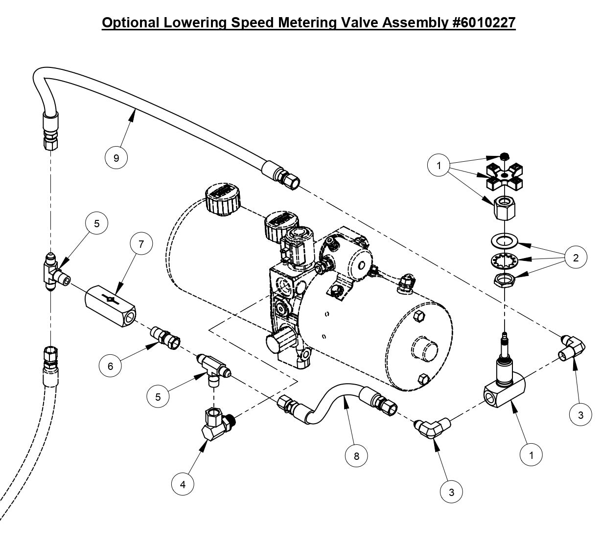 CC6540E Optional Lowering Speed Metering Valve Assembly