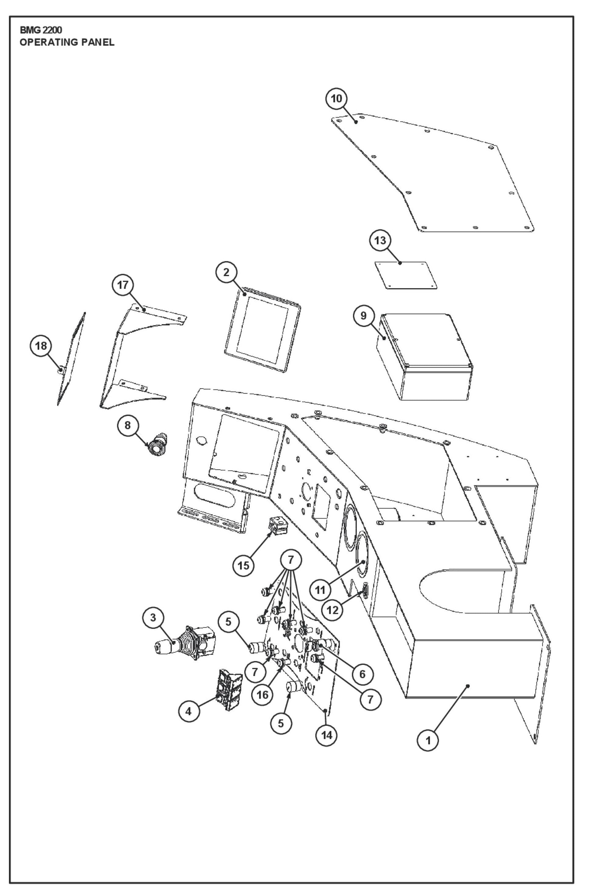 Operating Panel Parts For BMG 2200RC By Husqvarna