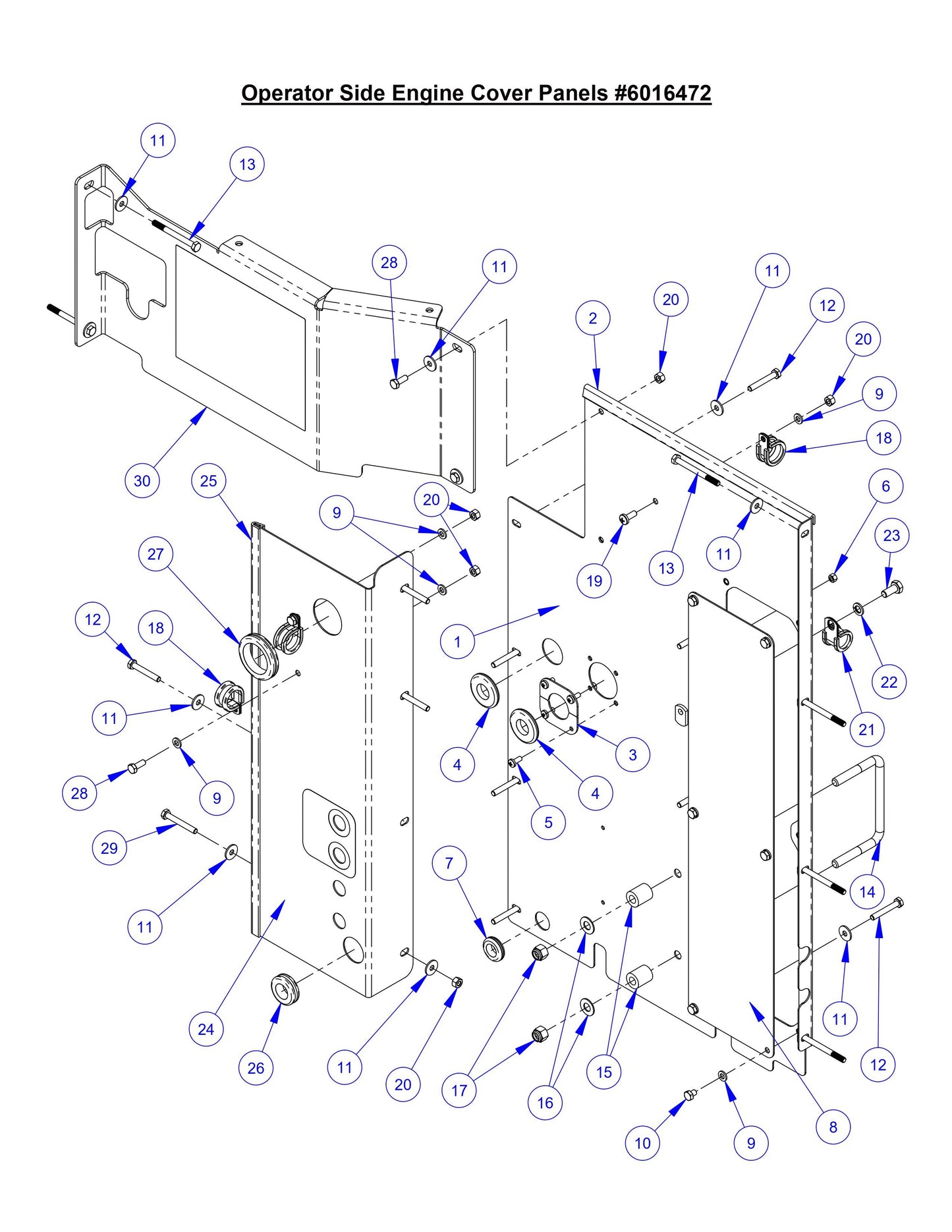 CC8574DD Operator Side Engine Cover Panels