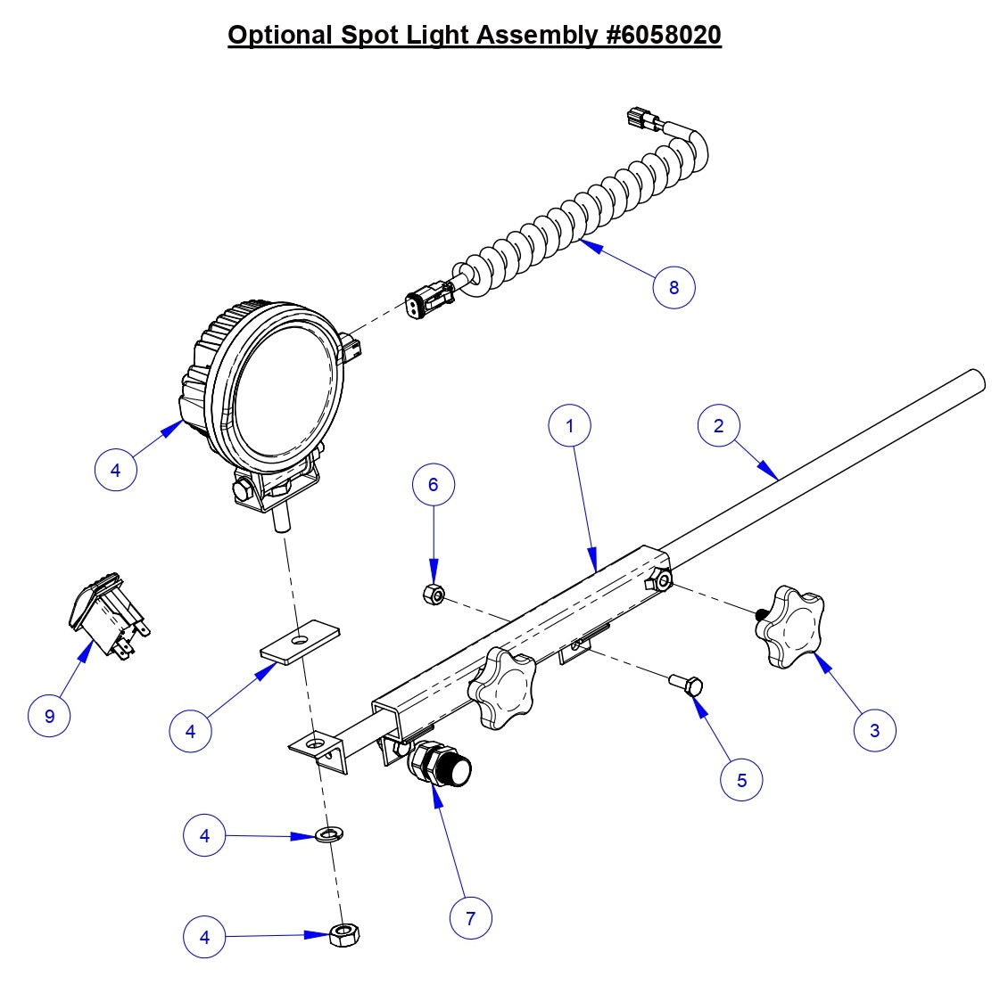 CC3538 Spot Light Assembly
