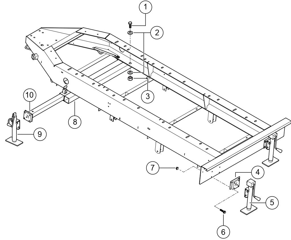 Outrigger Assembly Parts For MLT25 Light Tower By Multiquip
