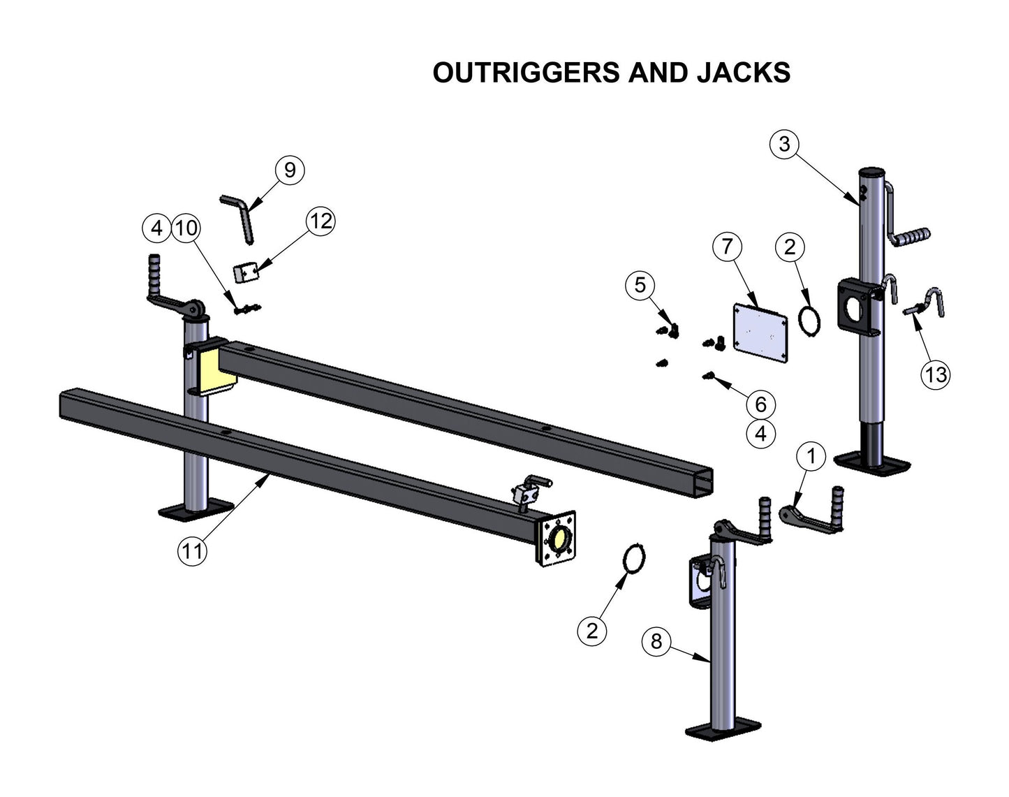 V-Series Maxi-Lite 15-20KW-Outriggers And Jacks Parts By Allmand