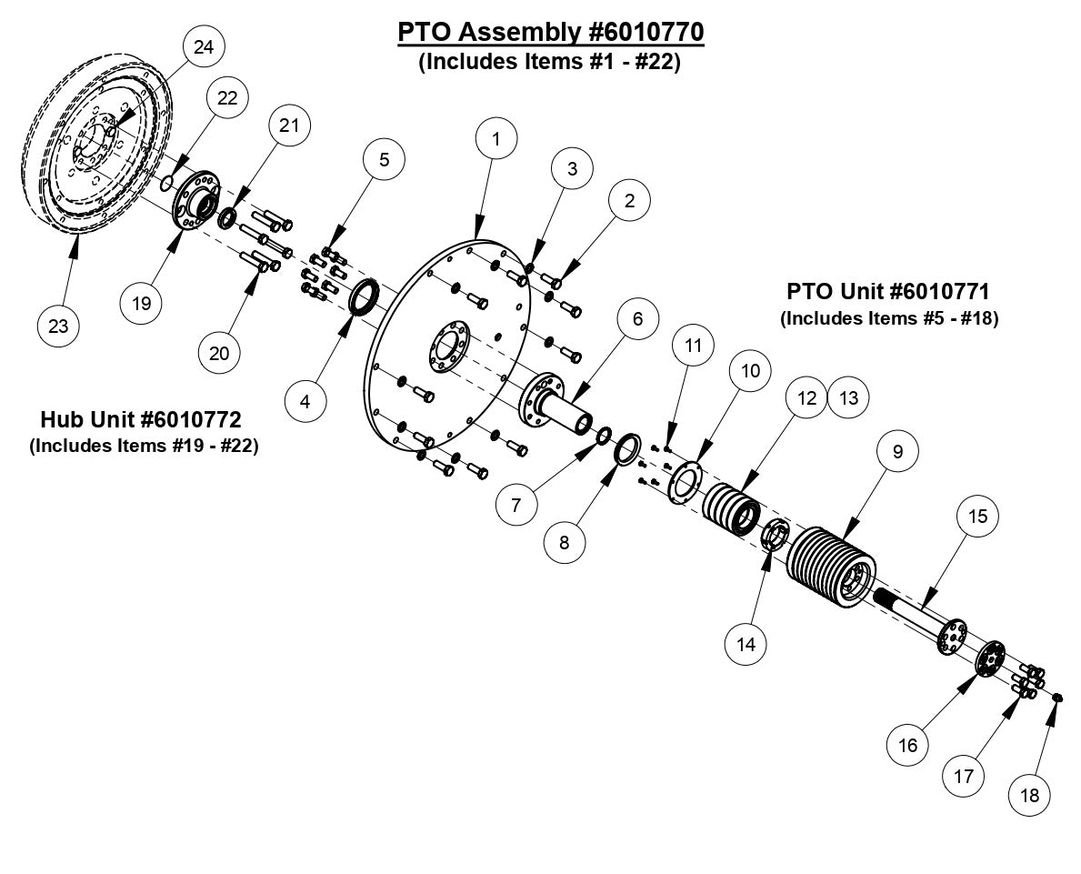 CC6160D PTO Assembly