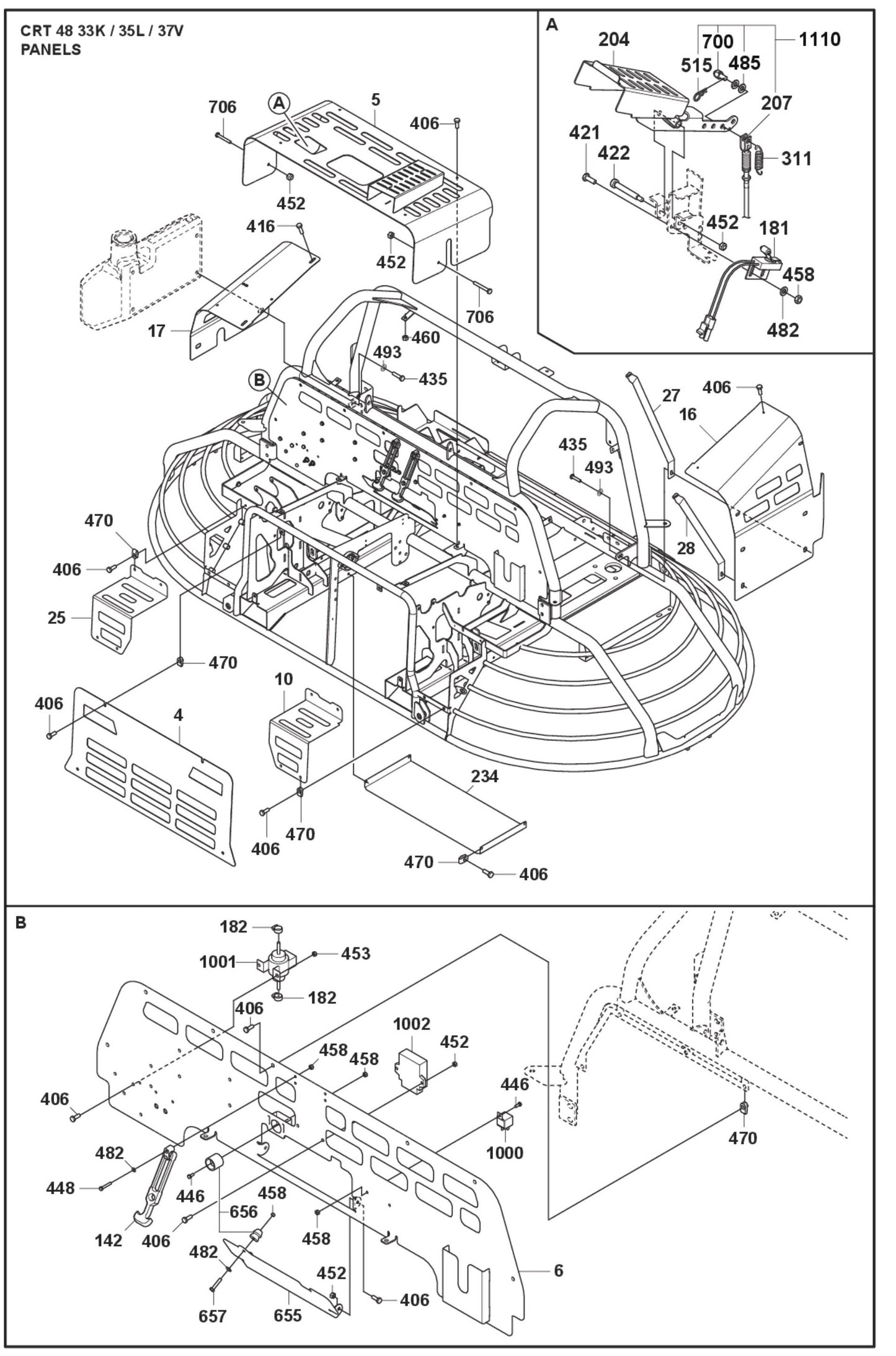 Panels Fig (2) Parts For Ride On Trowel CRT 48 Diesel By Husqvarna