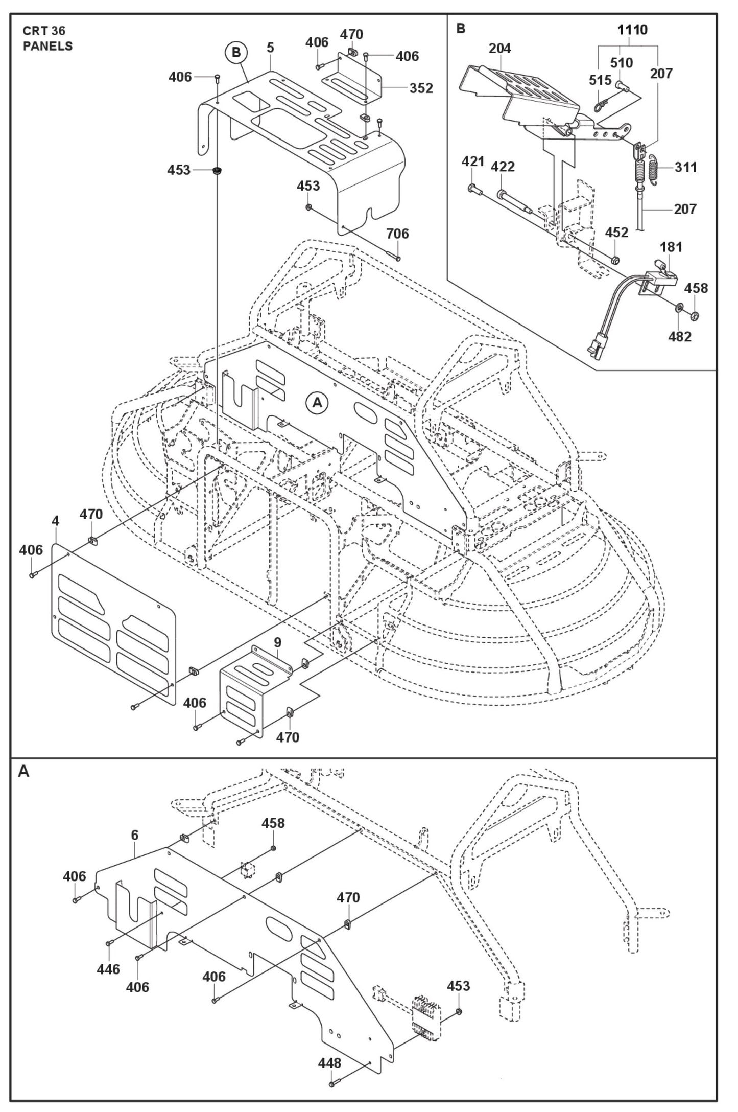 Panels Parts For Ride On Trowel CRT 36 By Husqvarna