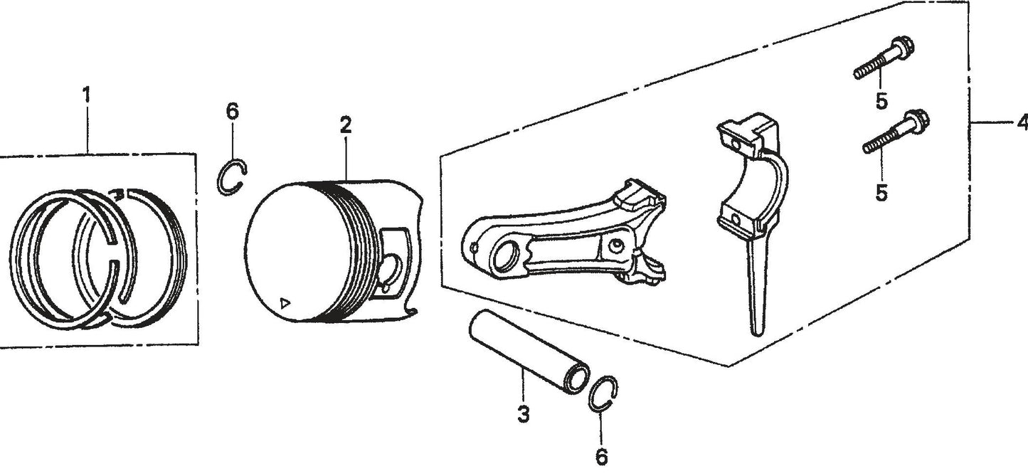 MVC70H/HW Honda GX160K1QMX2 Engine Piston/Ring Assembly Parts