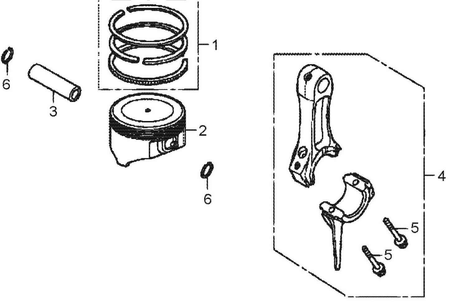 MT77HFR Honda GXR120RTKRB6 Engine Piston / Connecting rod  Assembly Parts
